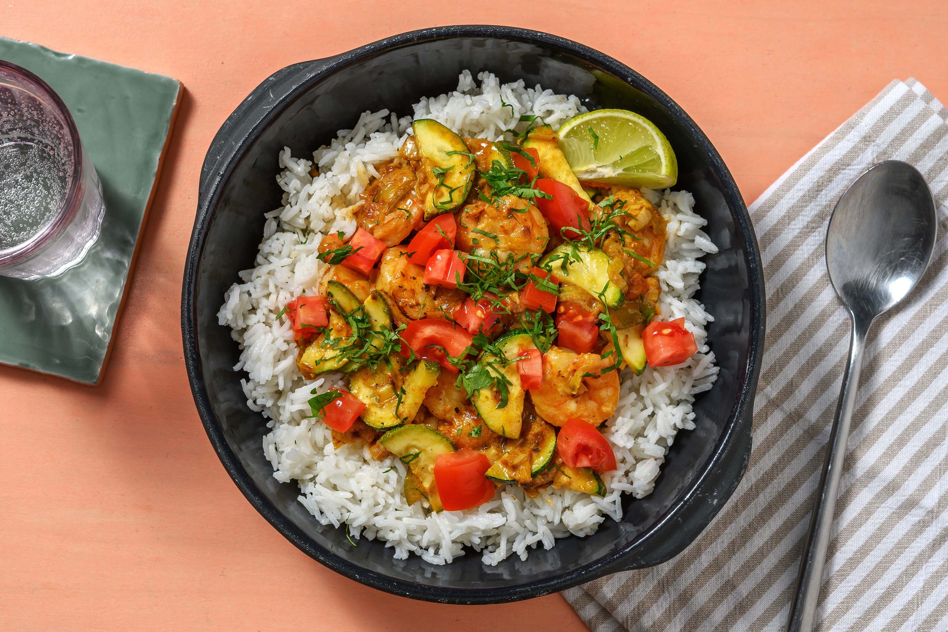 Garnalen in vadouvan-curry