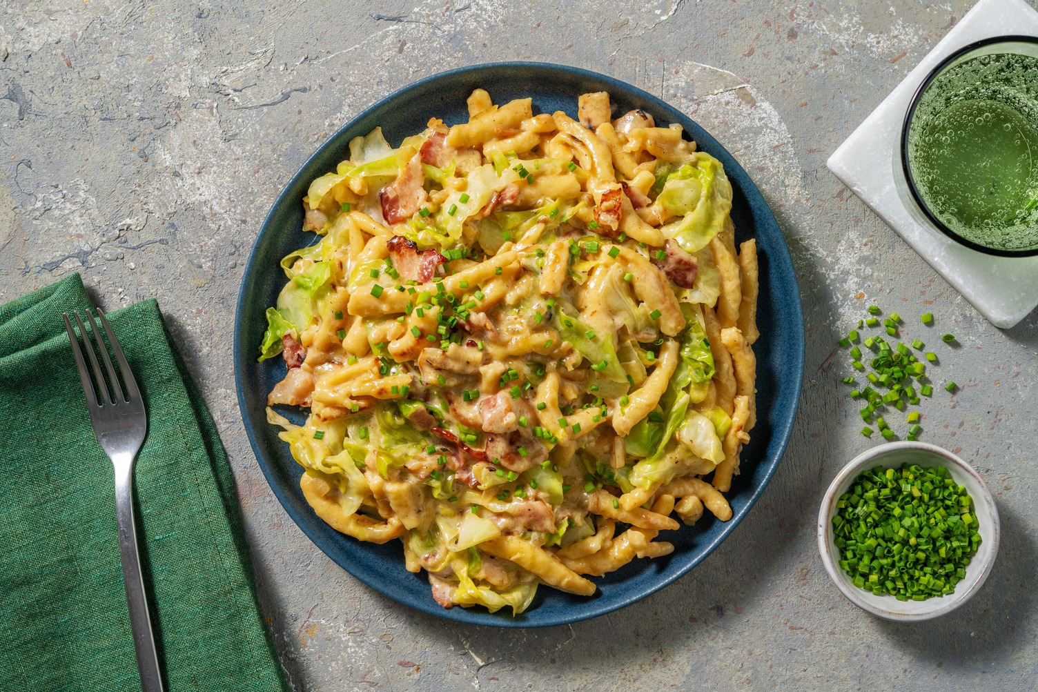 Gebratene Spätzle mit Bacon