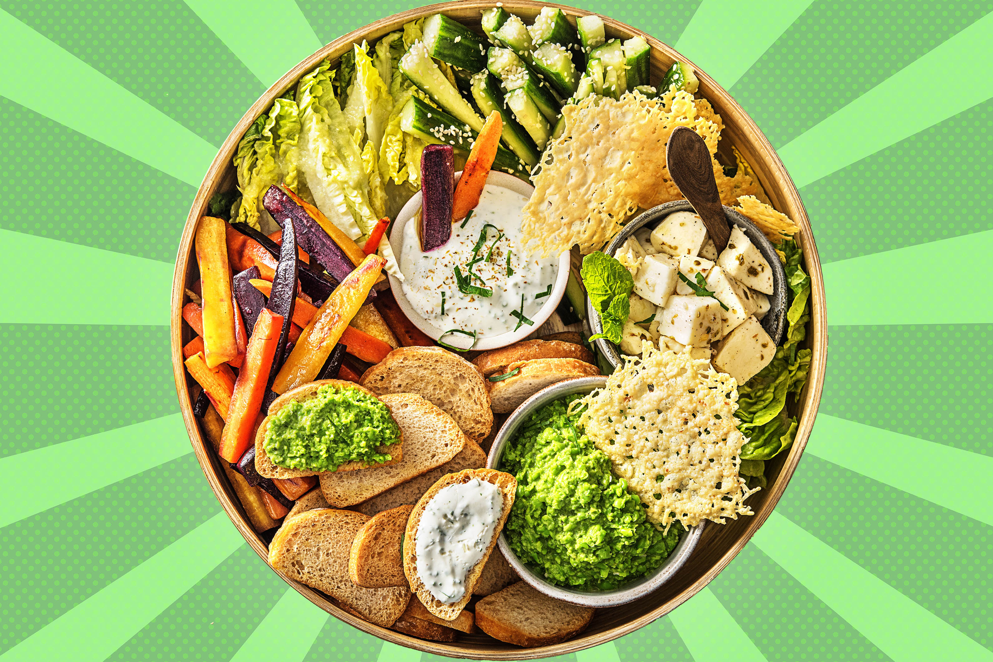 Gemüseplatte für den Frühling