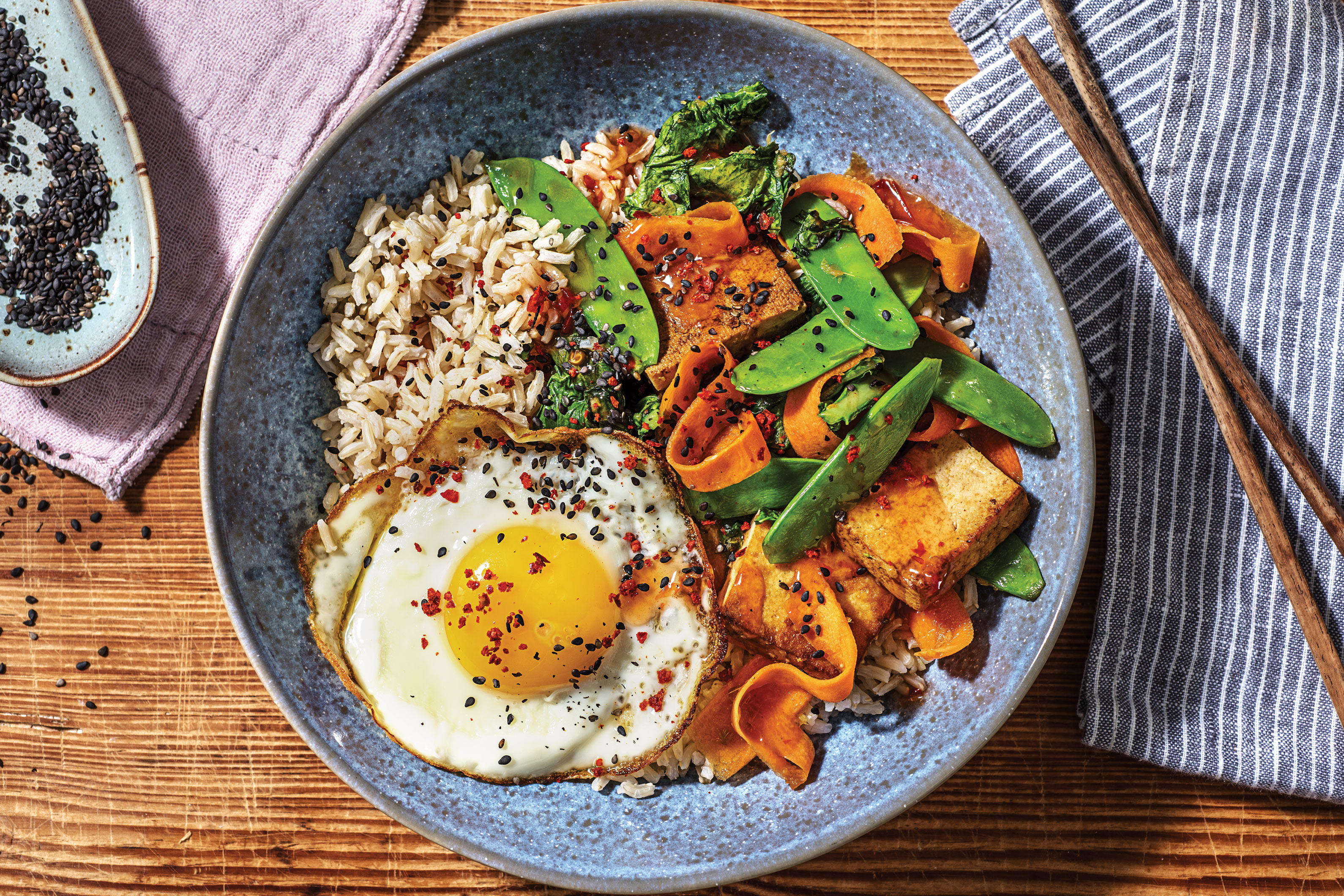 Ginger Tofu & Sweet Chilli Brown Rice Bowl