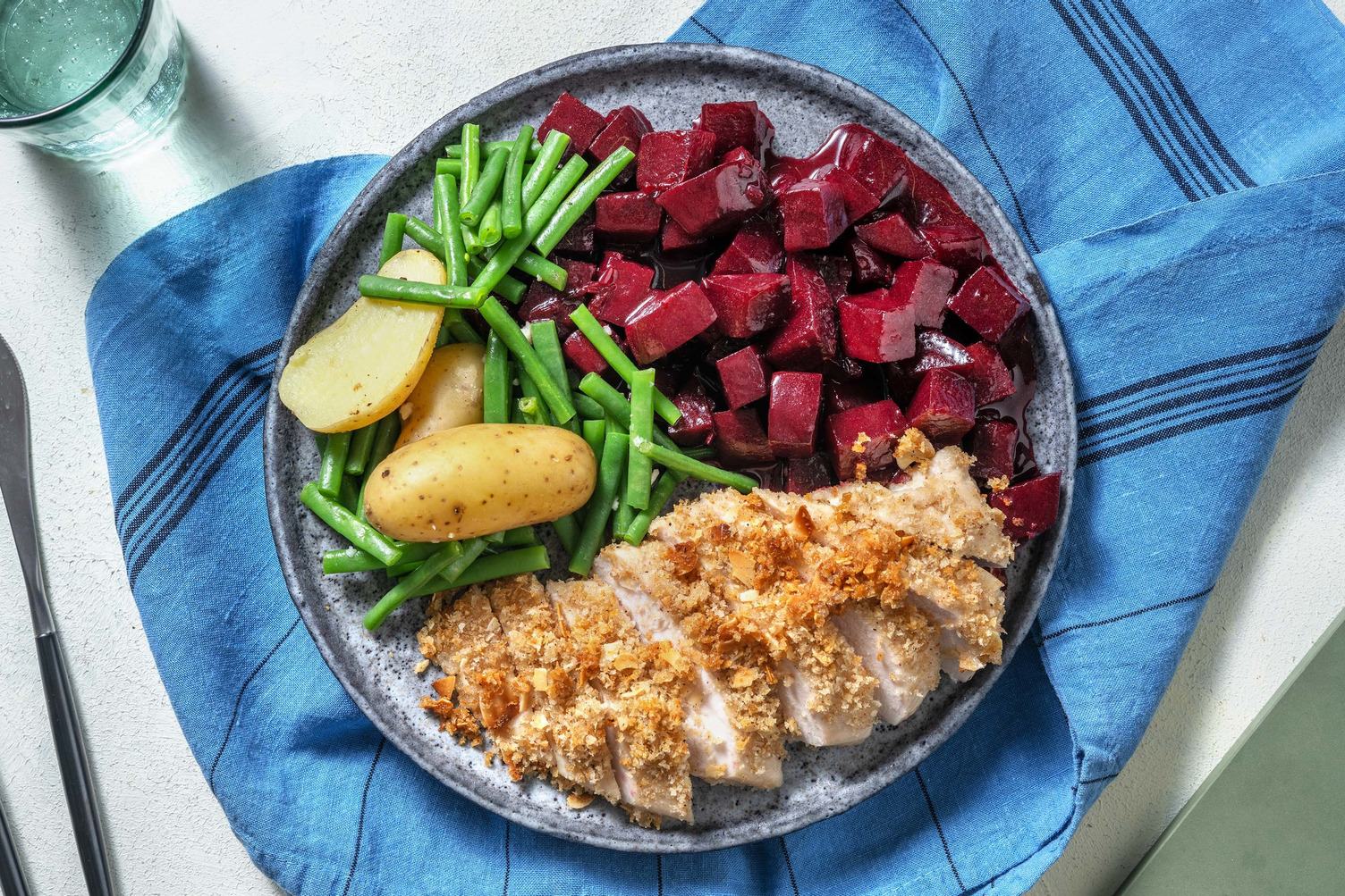 Glasierte Randen mit Pouletbrust