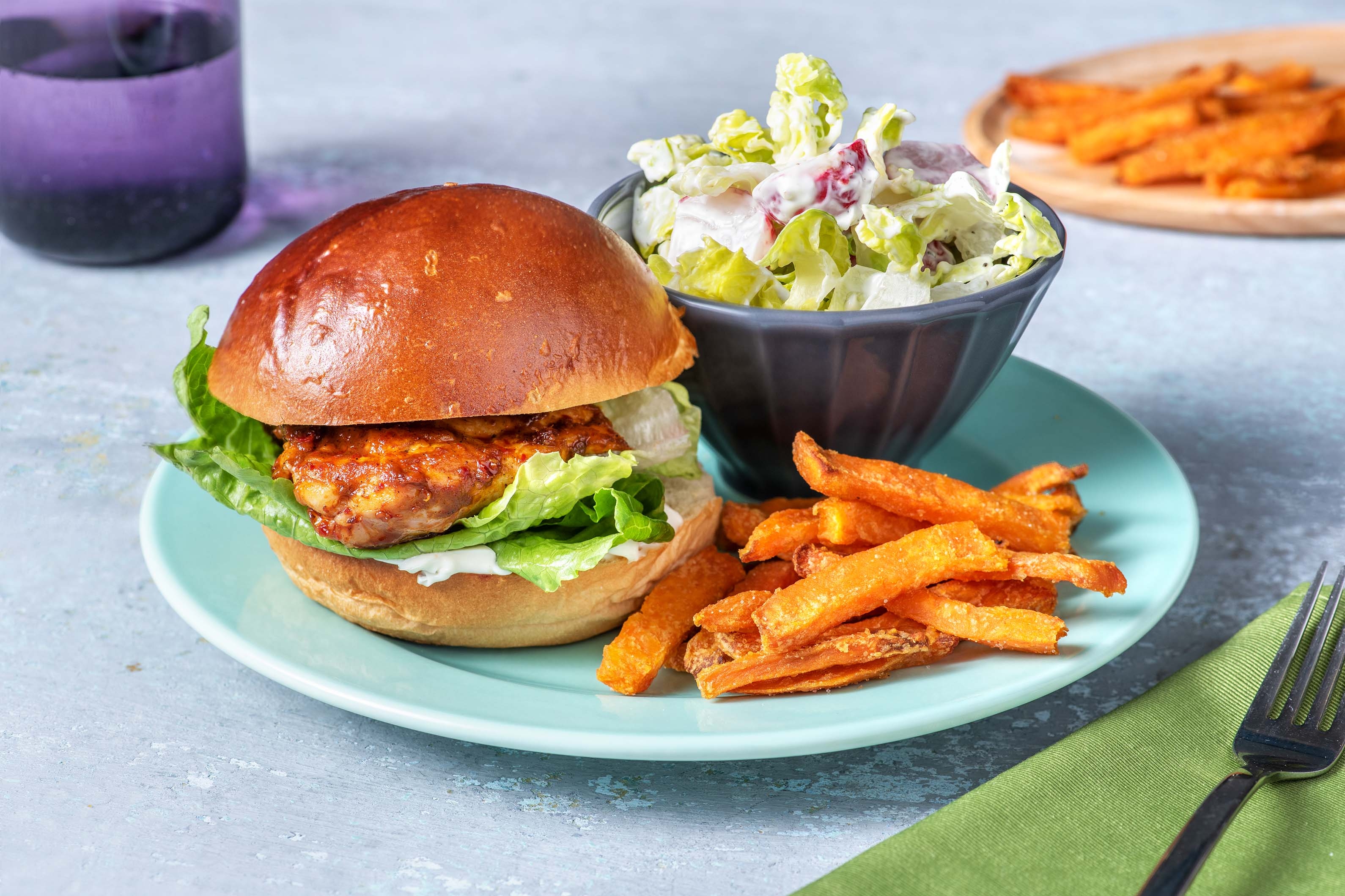 Glazed Szechuan Chicken Burger