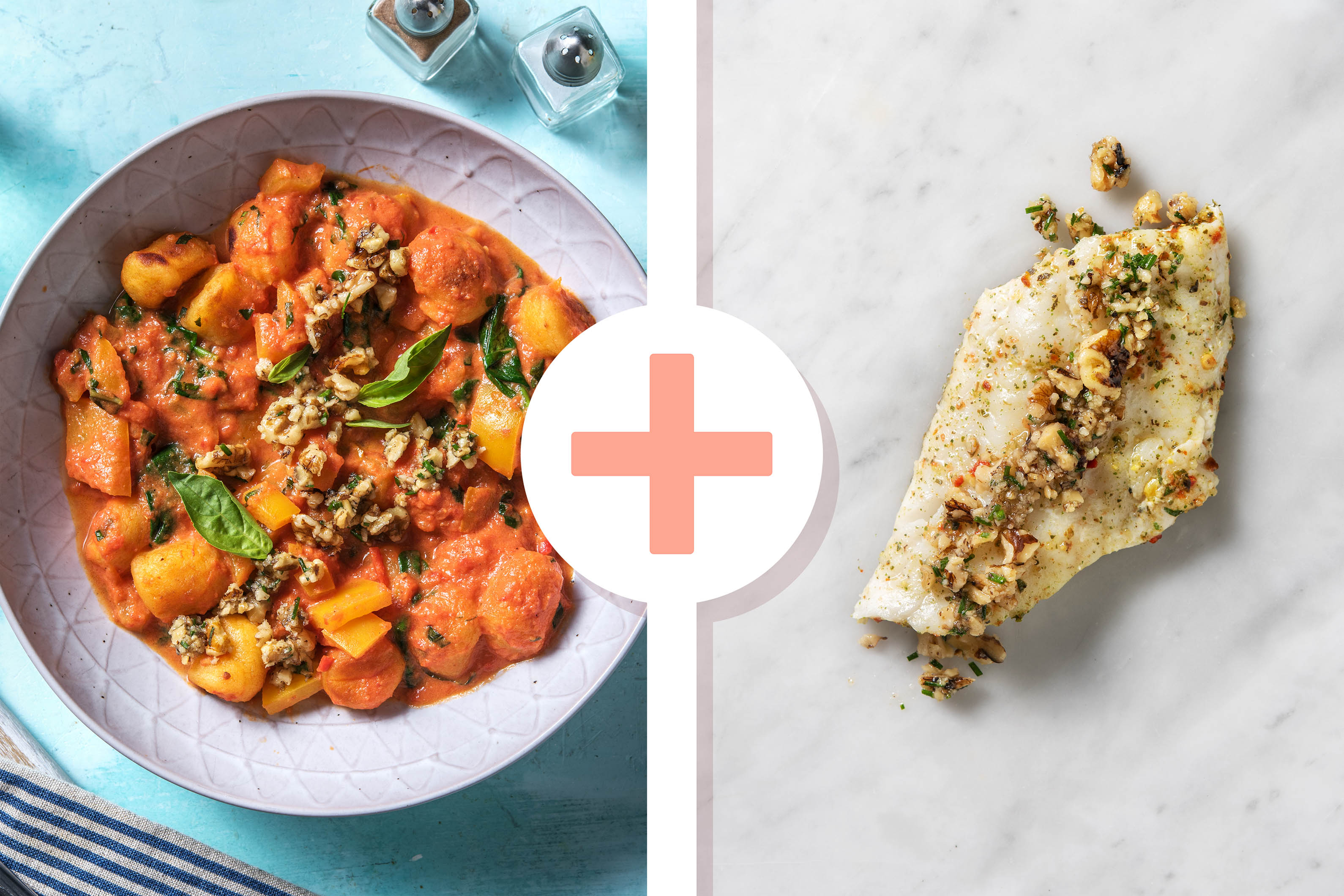 Gnocchi in Tomatensoße mit Kabeljau