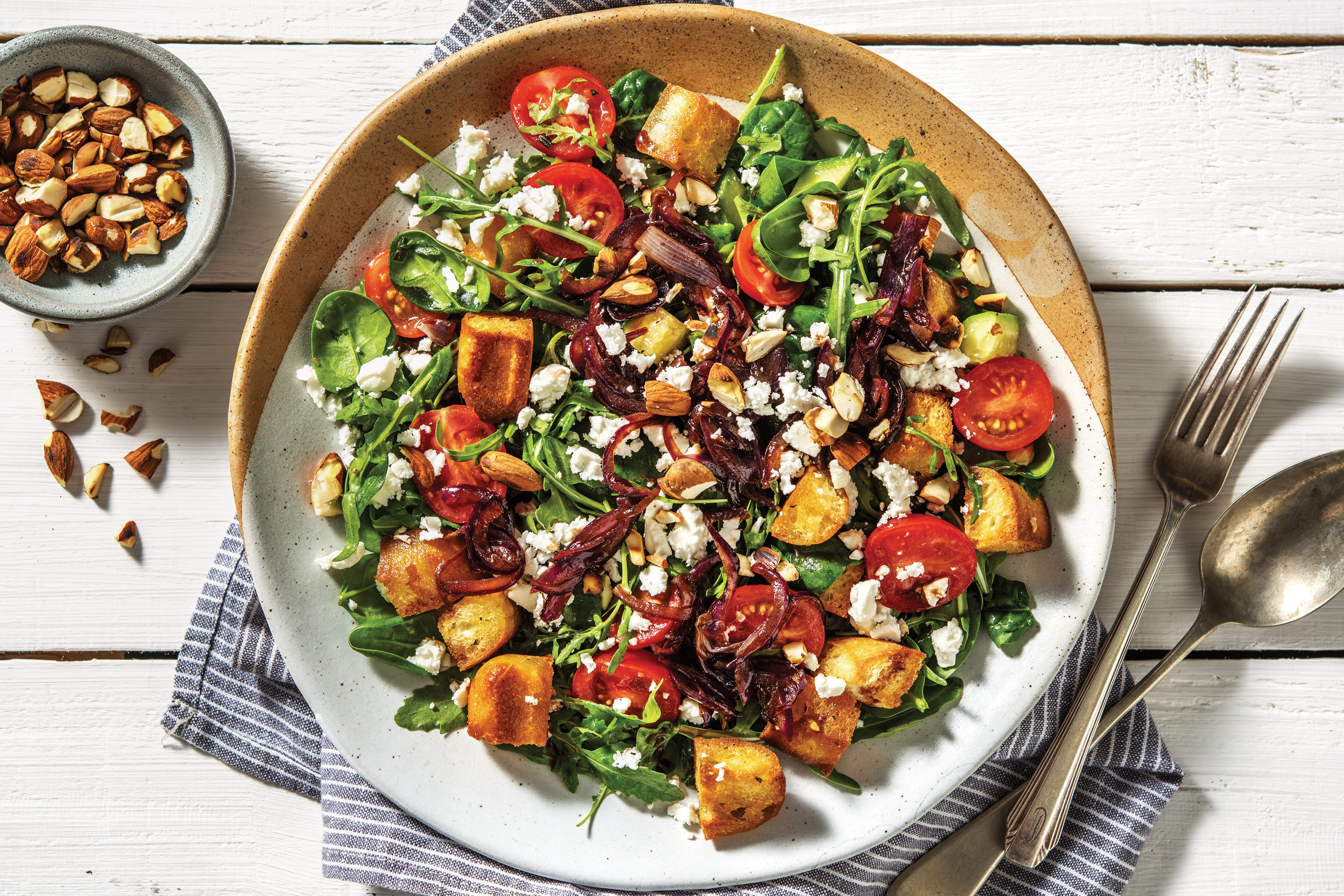 Goat Cheese & Cherry Tomato Panzanella Salad