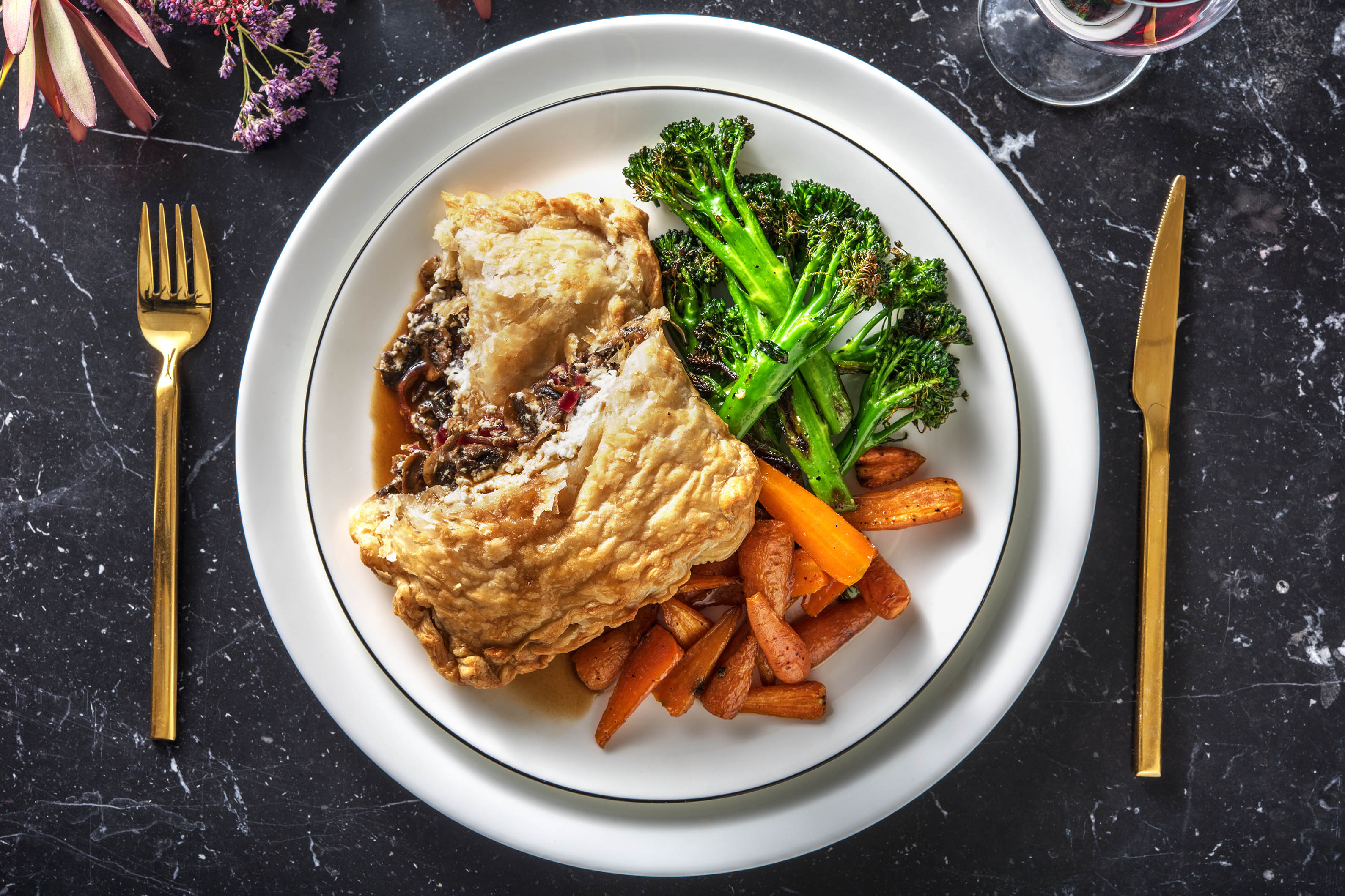 Goat’s Cheese, Balsamic Onion and Mushroom Wellingtons