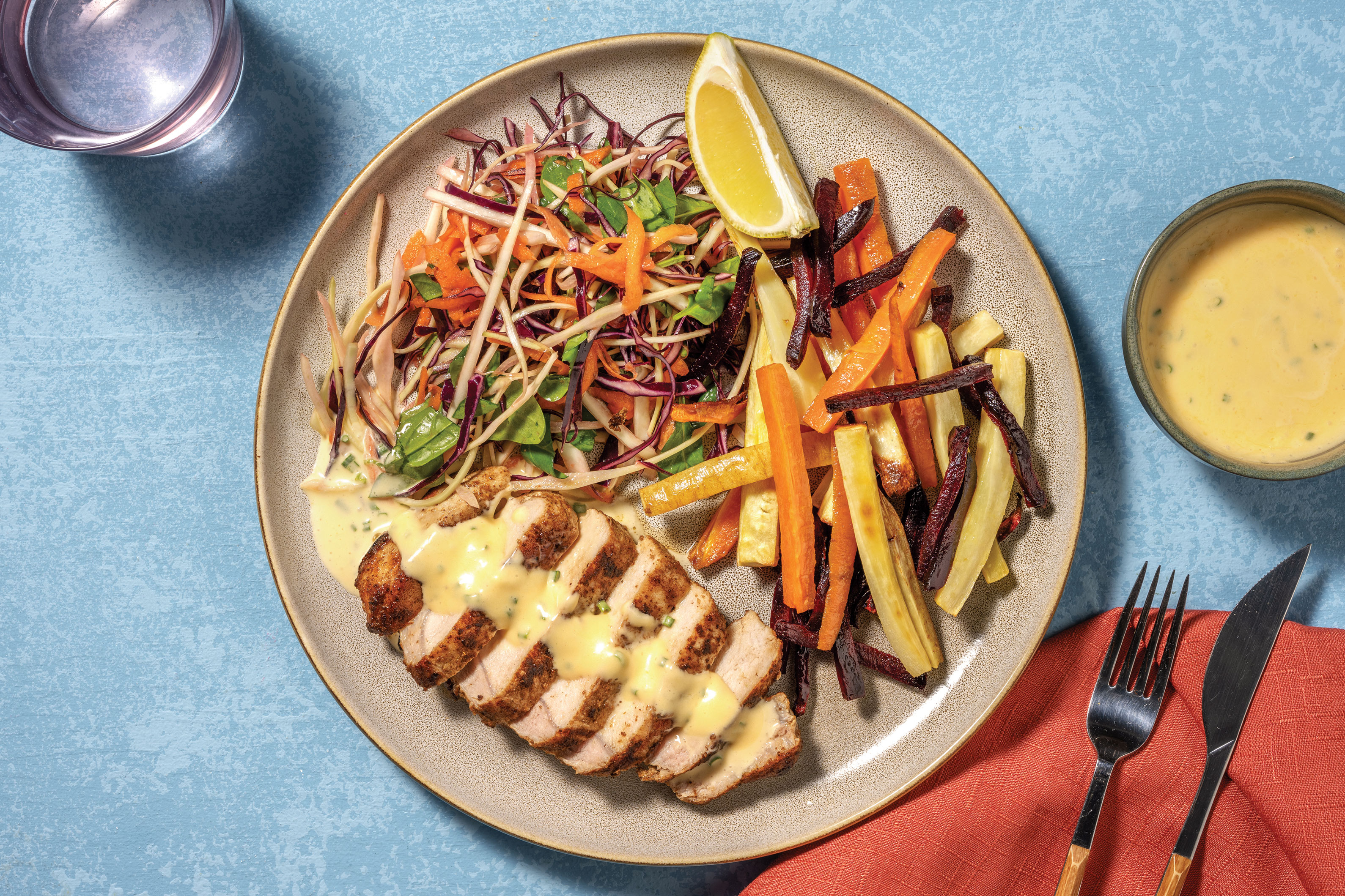 Golden Pork & Herby Hollandaise Sauce