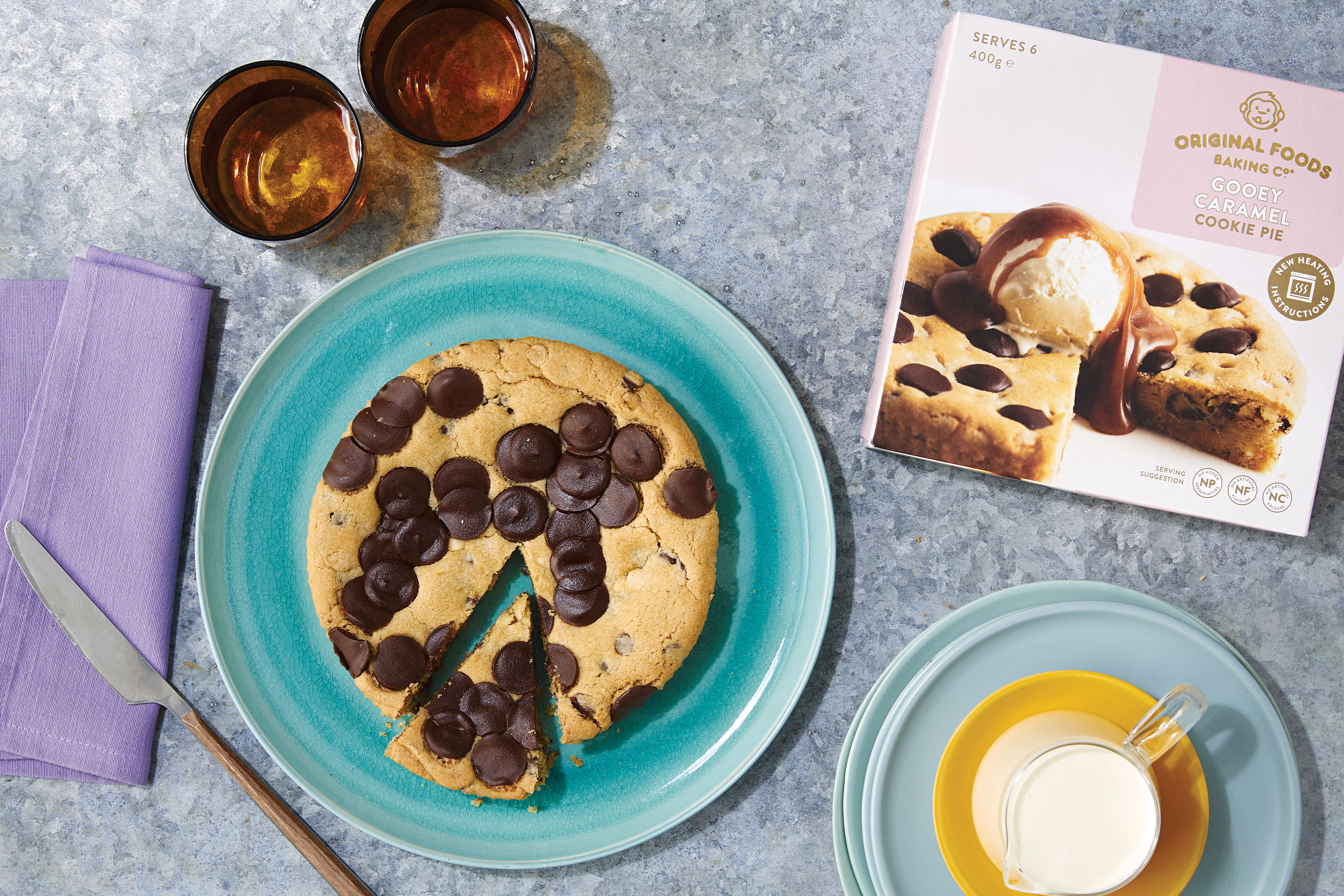 Gooey Caramel Cookie Pie
