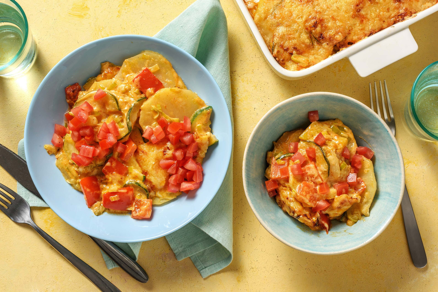 Romige ovenschotel vol met groenten