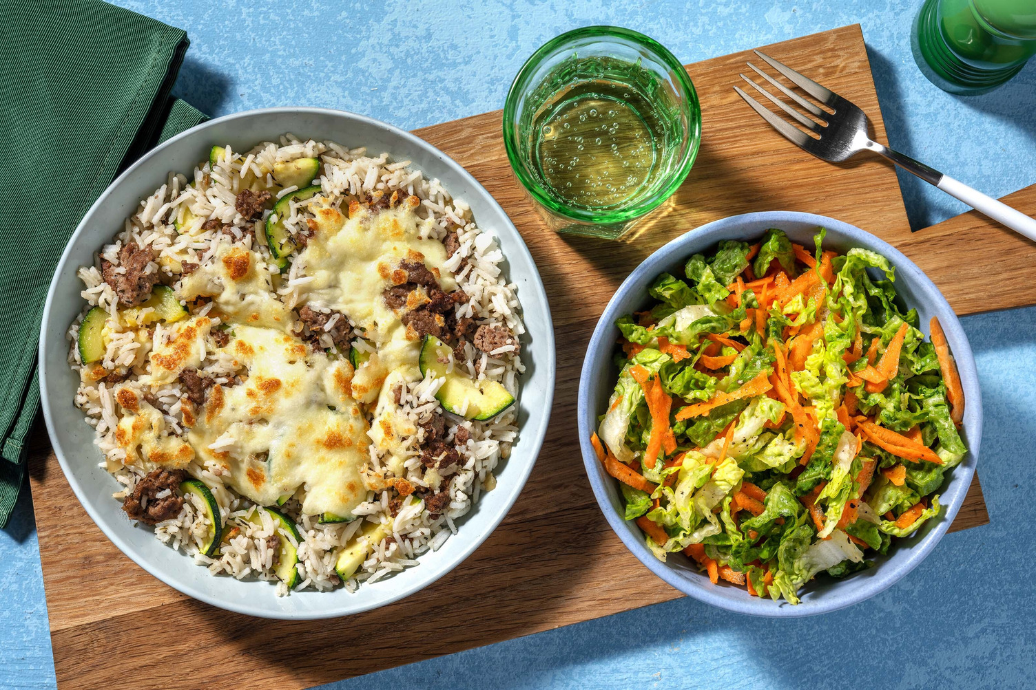 Gratinierter Rindshack-Reis-Auflauf