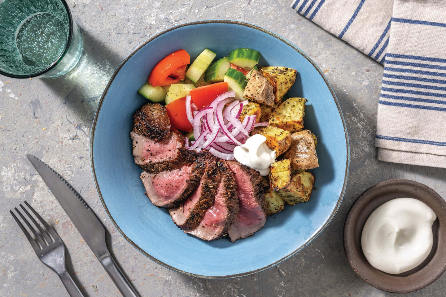 Greek Seared Steak Bowl