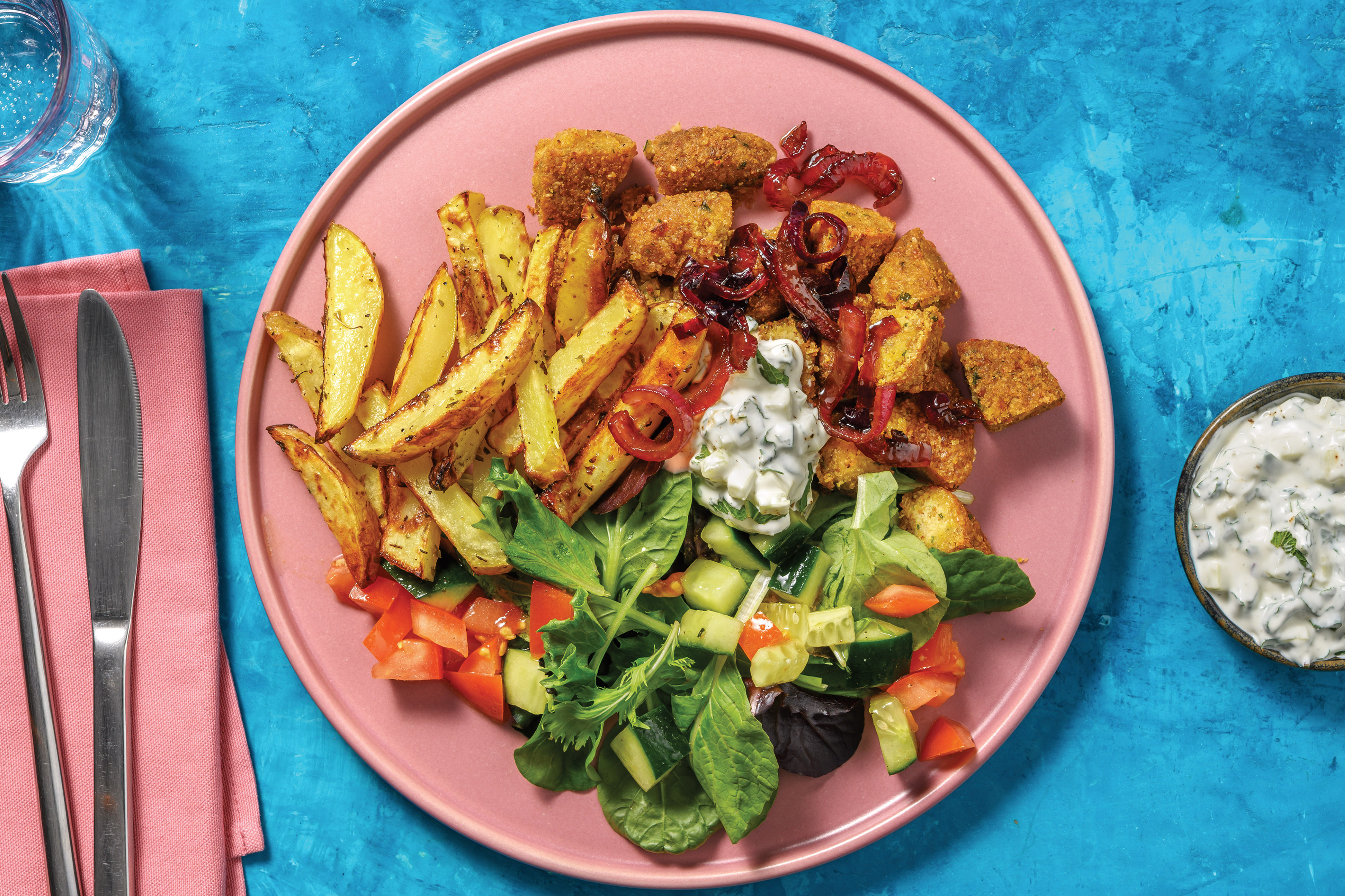Greek-Style Falafel & Oregano Fries