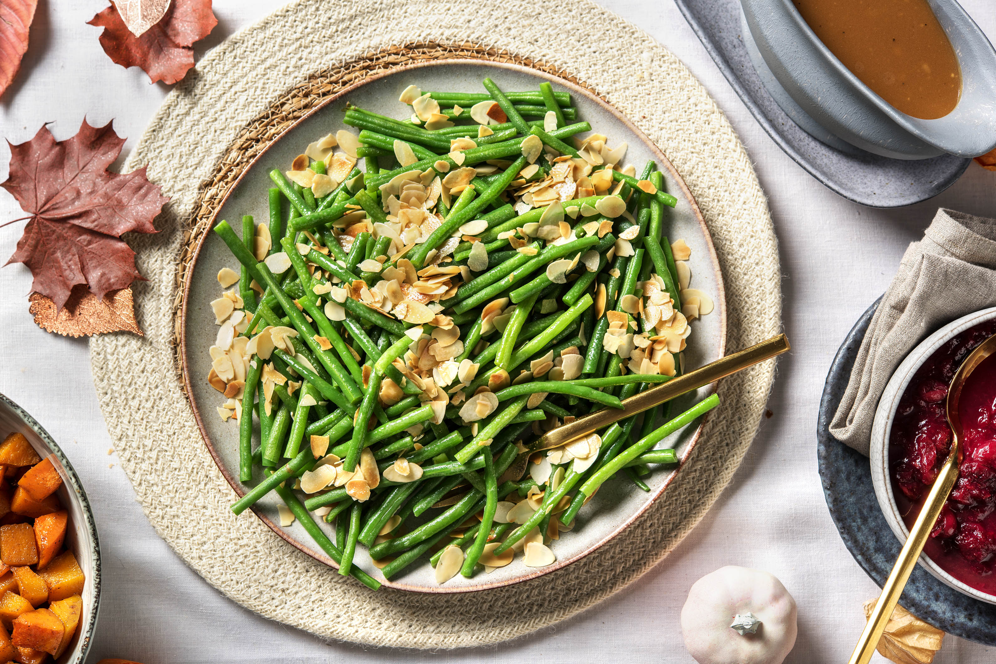 Haricots verts aux amandes grillées