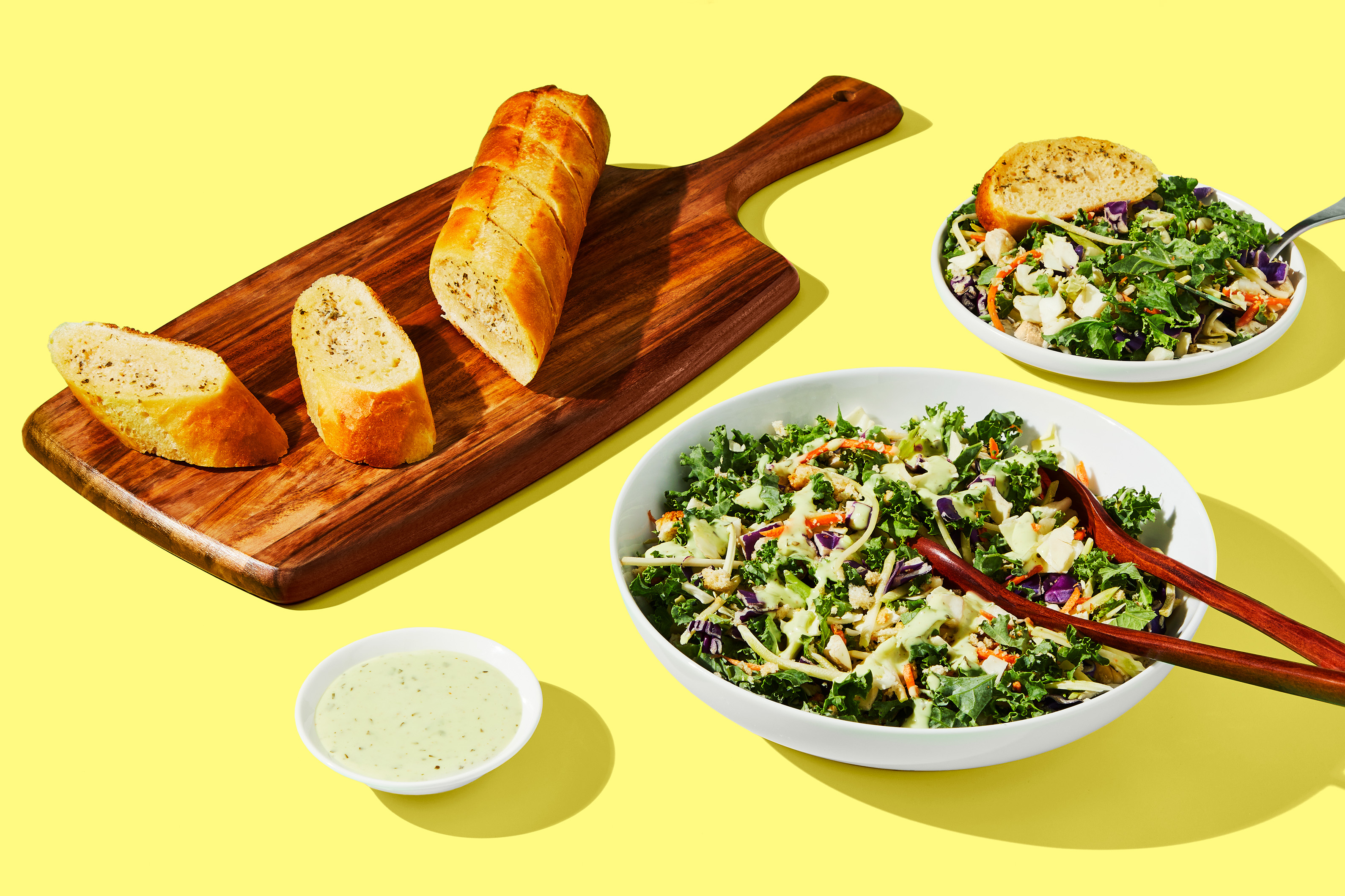 Green Goddess Salad & Garlic Bread