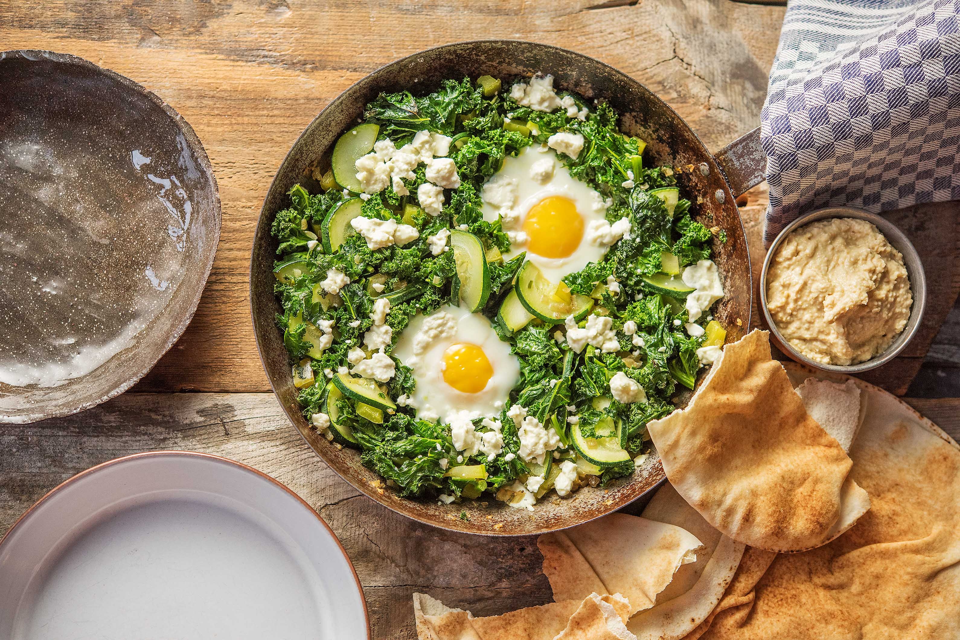 Green Shakshuka with Hummus