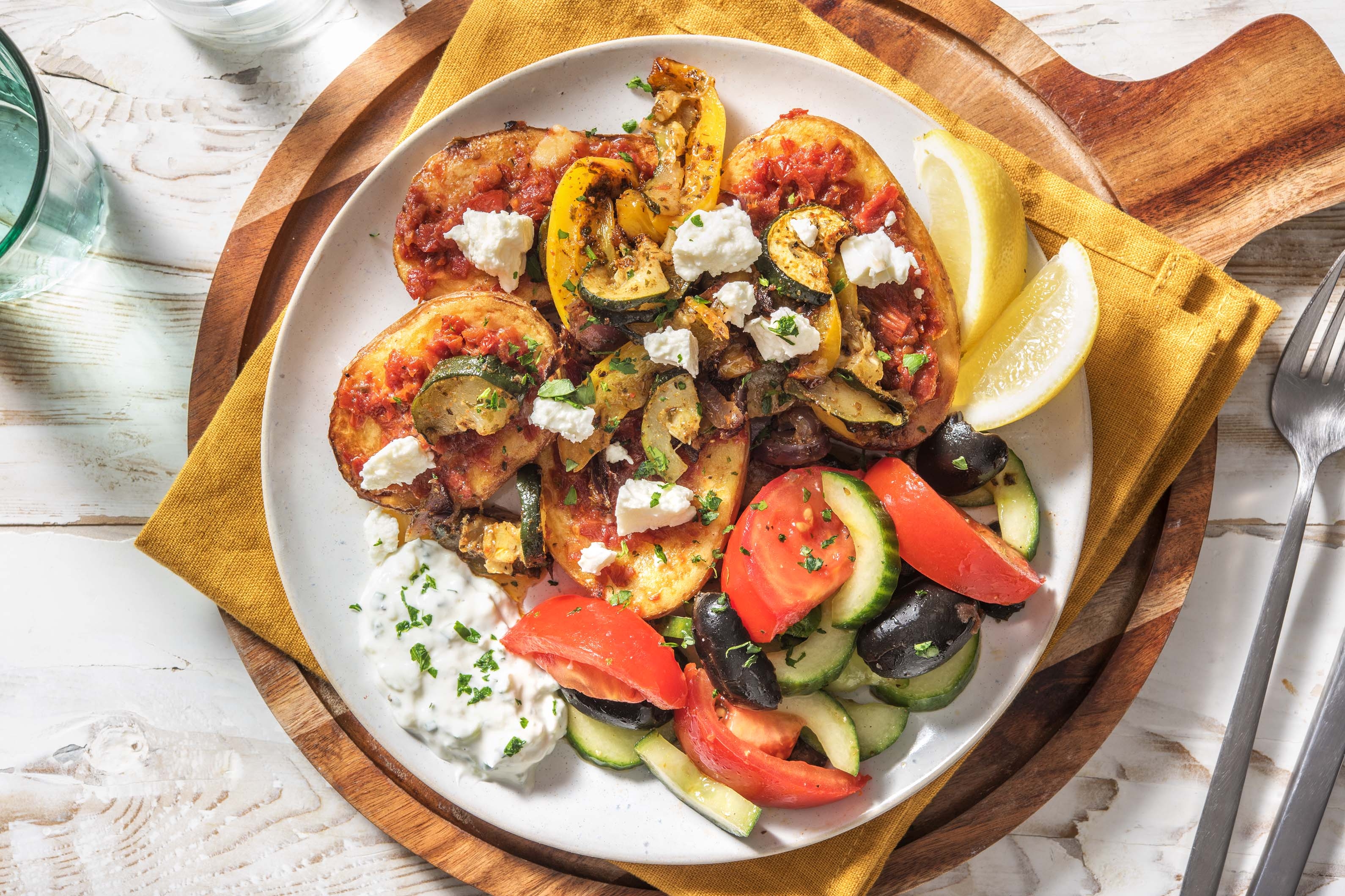 Würzige Ofenkartoffel mit Hirtenkäse-Topping