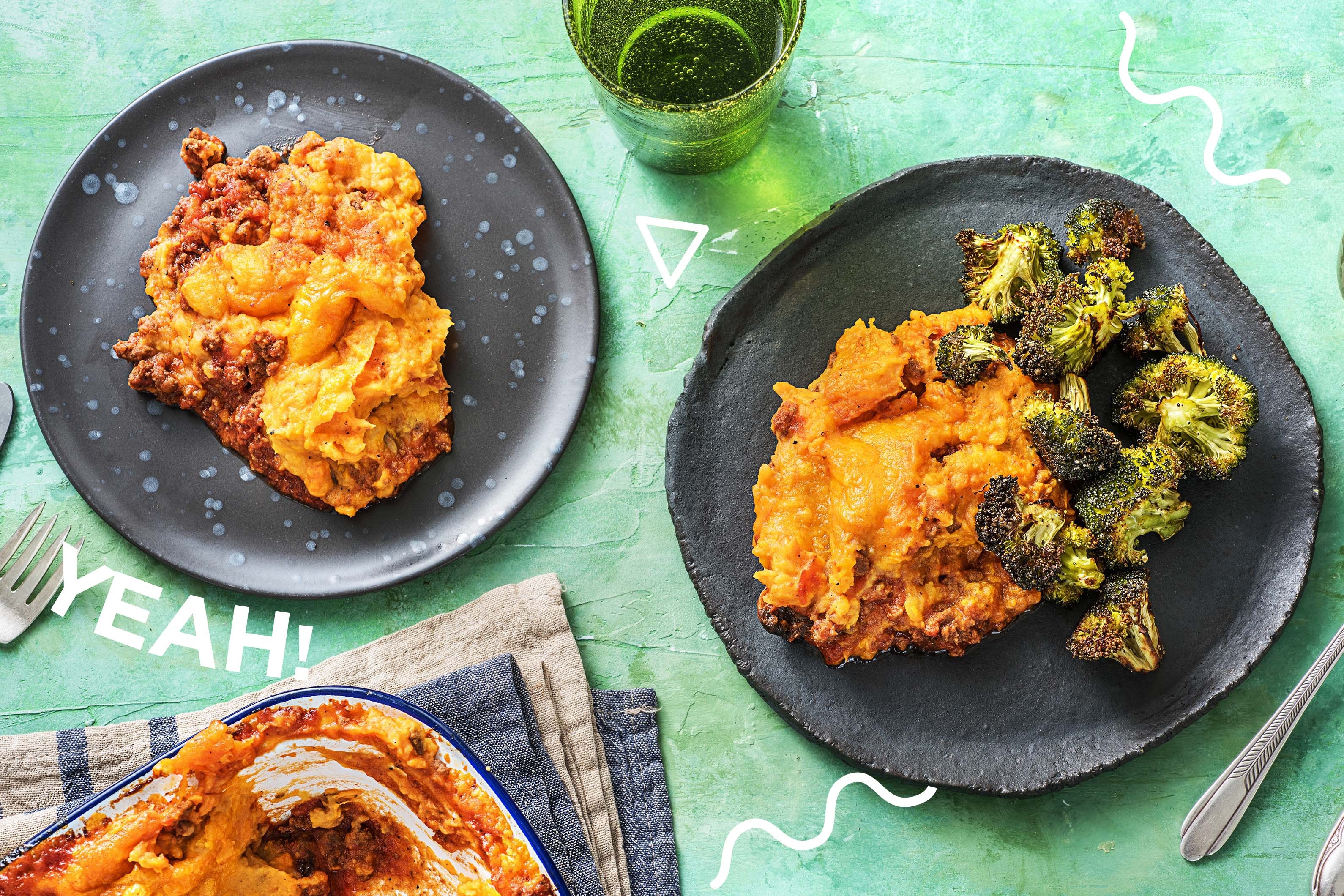 Hackauflauf mit Süßkartoffel-Cheddar-Kruste