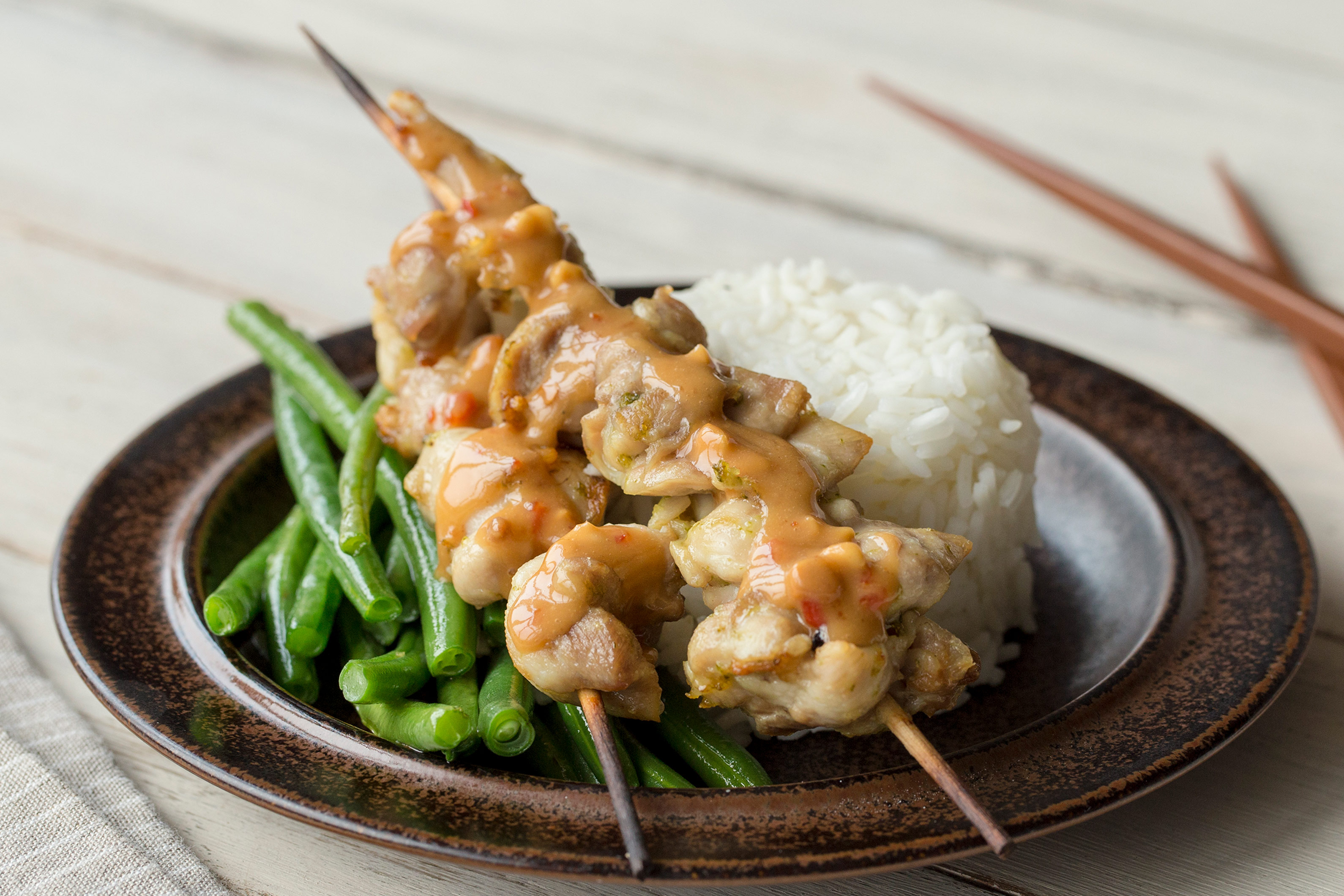 Poulet-Satay-Spiessli