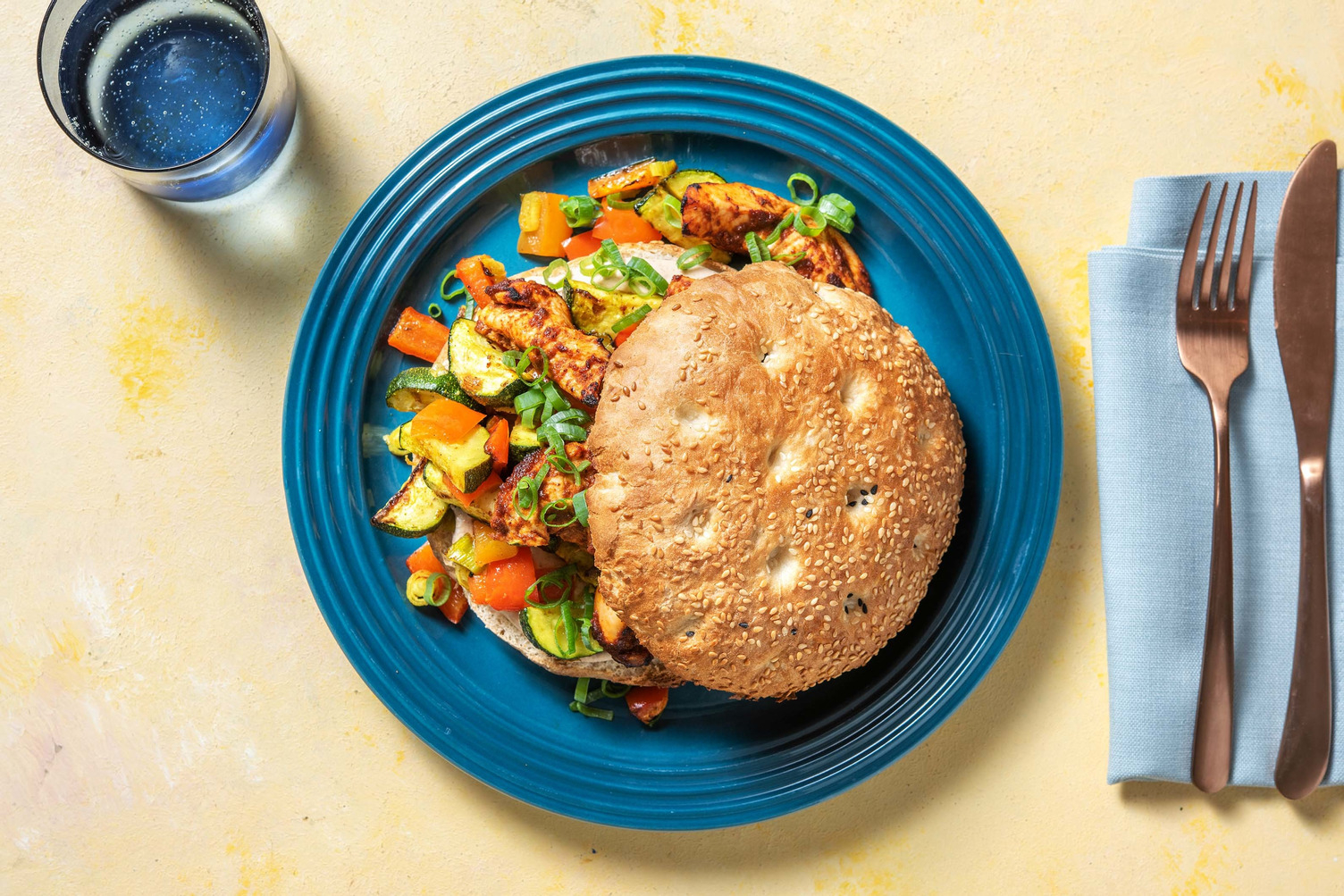 Hähnchen Indian Style im Fladenbrot