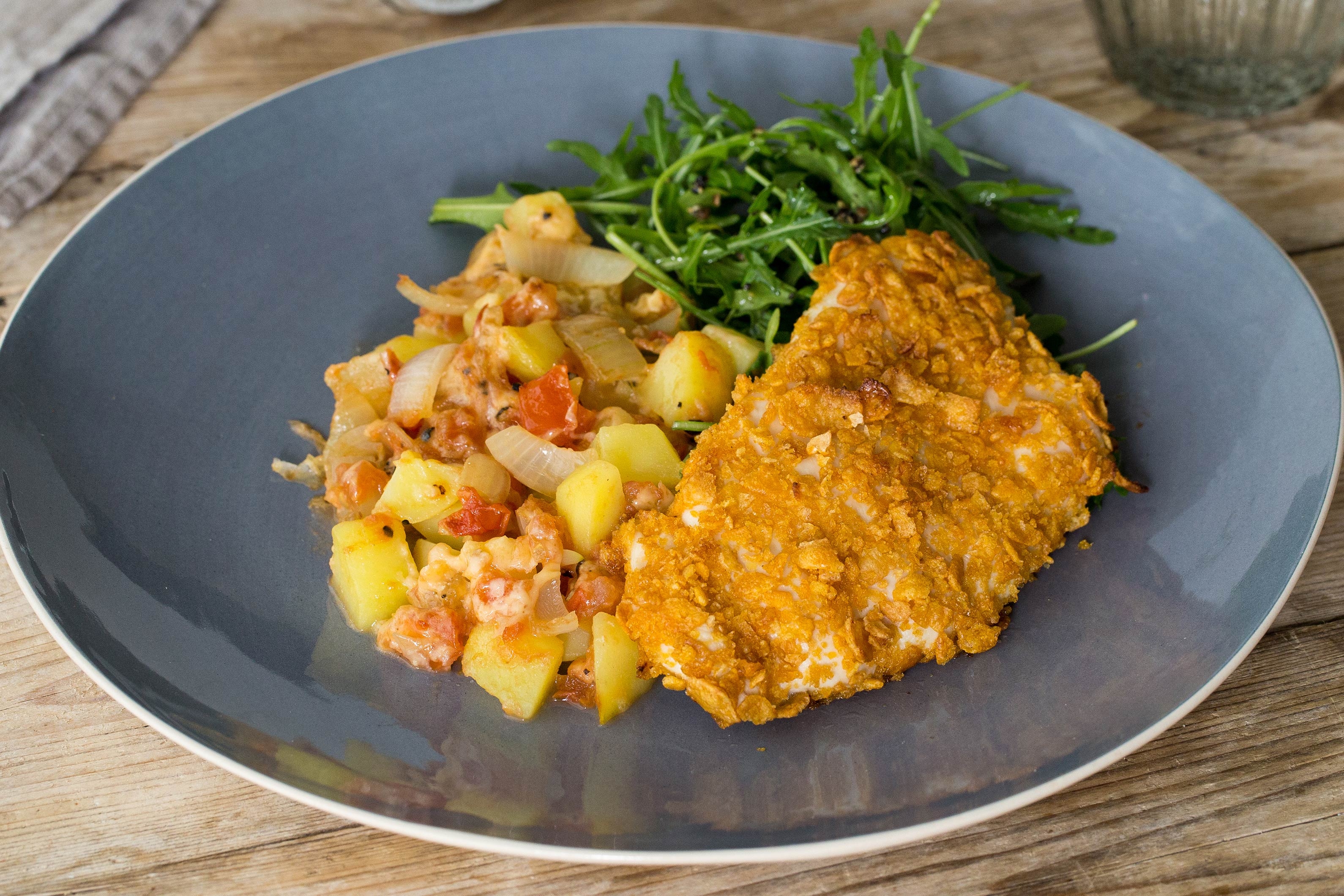 Pouletbrust in Cornflakesmantel