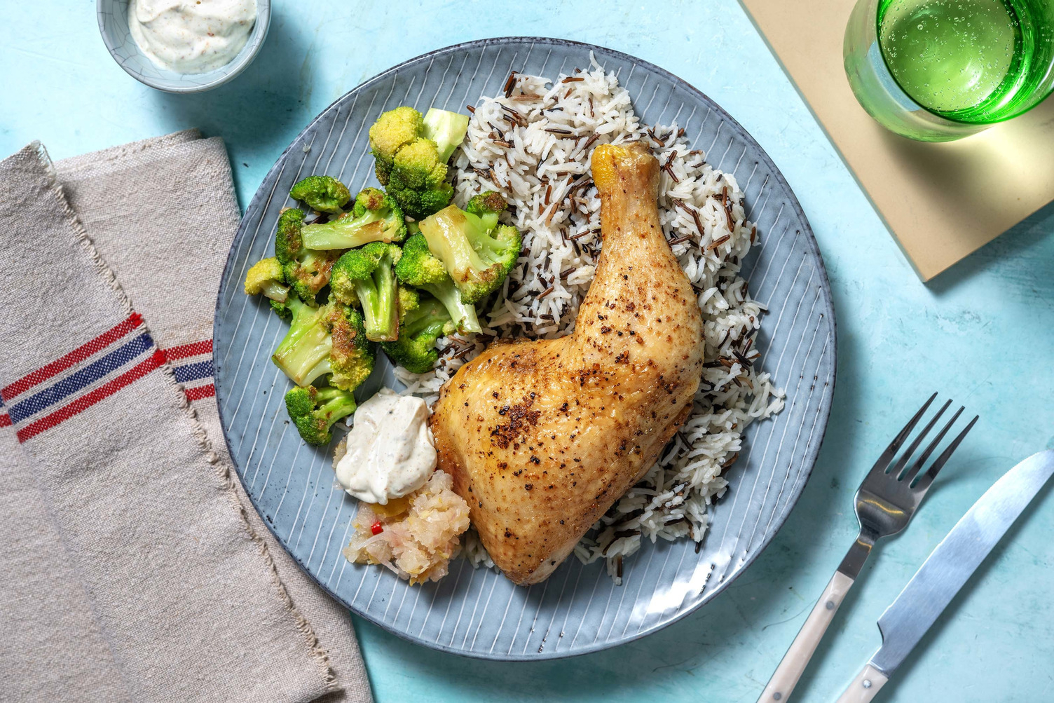 Hähnchenschenkel mit Birnenchutney