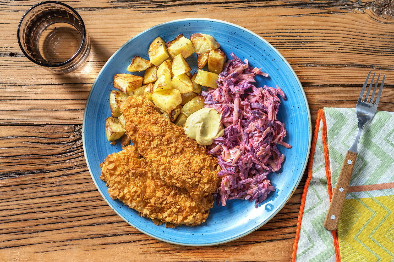 Hähnchenschnitzel mit Currydip