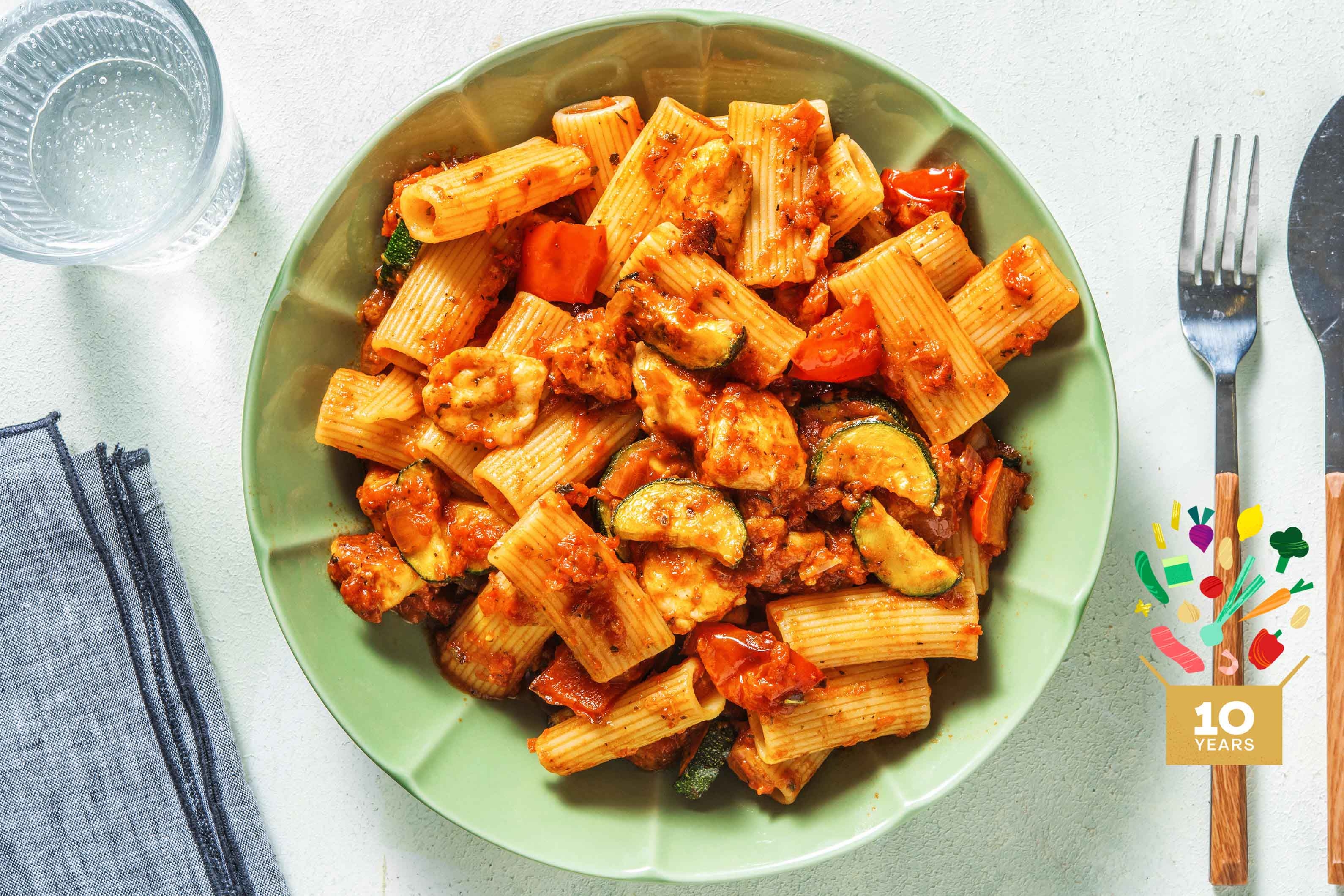 Halloumi and Roasted Vegetable Rigatoni