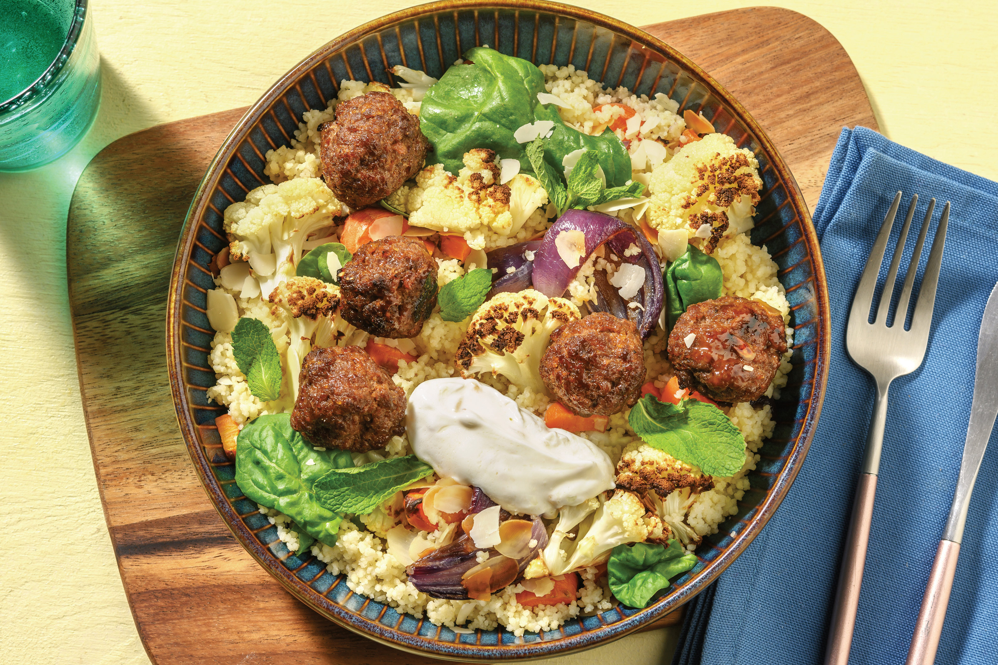 Harissa Beef Meatballs & Garlic Yoghurt