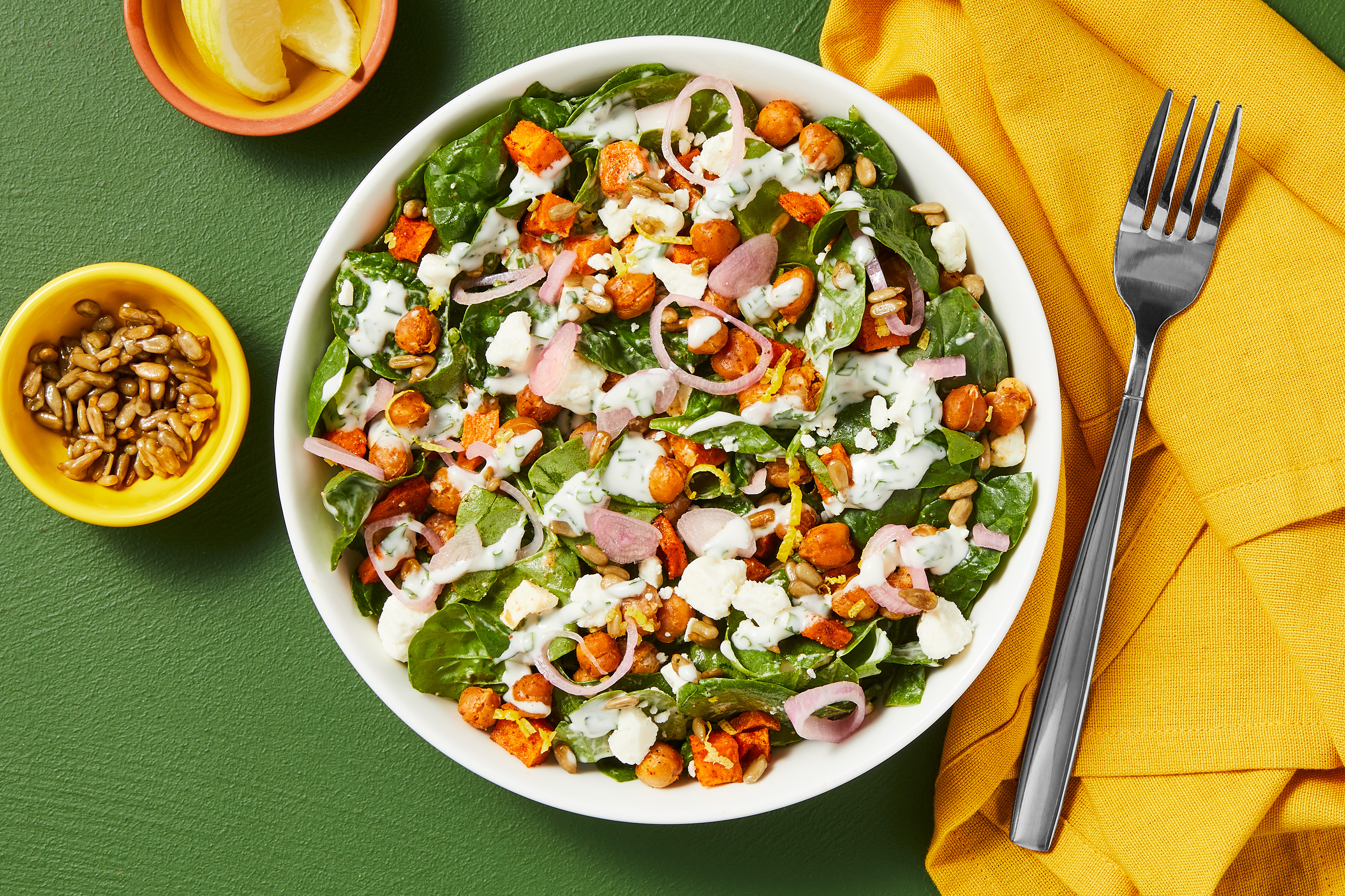 Harissa Chickpea & Sweet Potato Salad