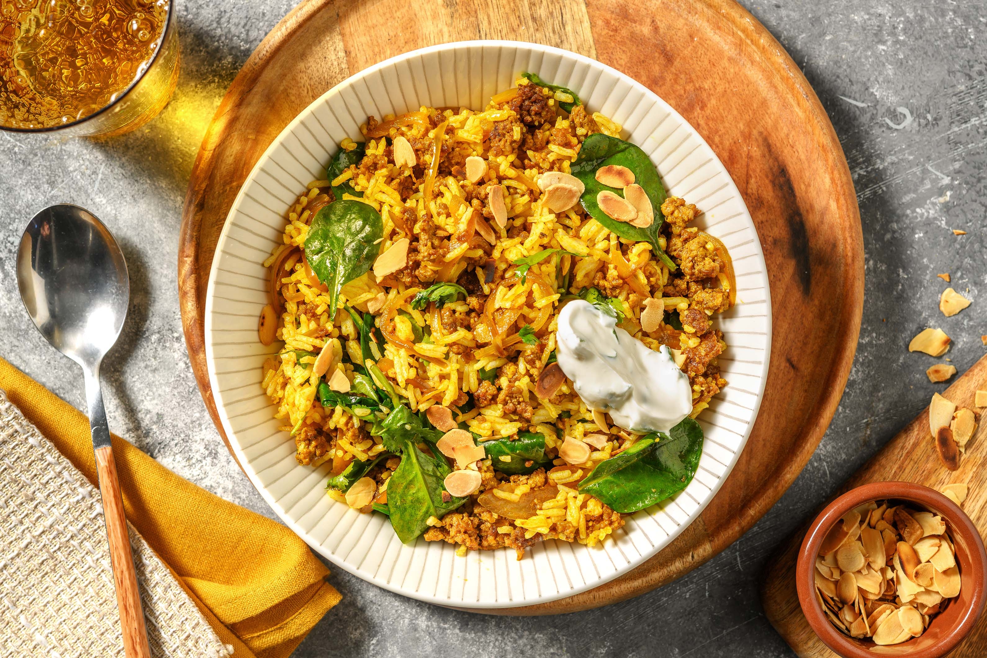 Harissa Spiced Beef Pilaf