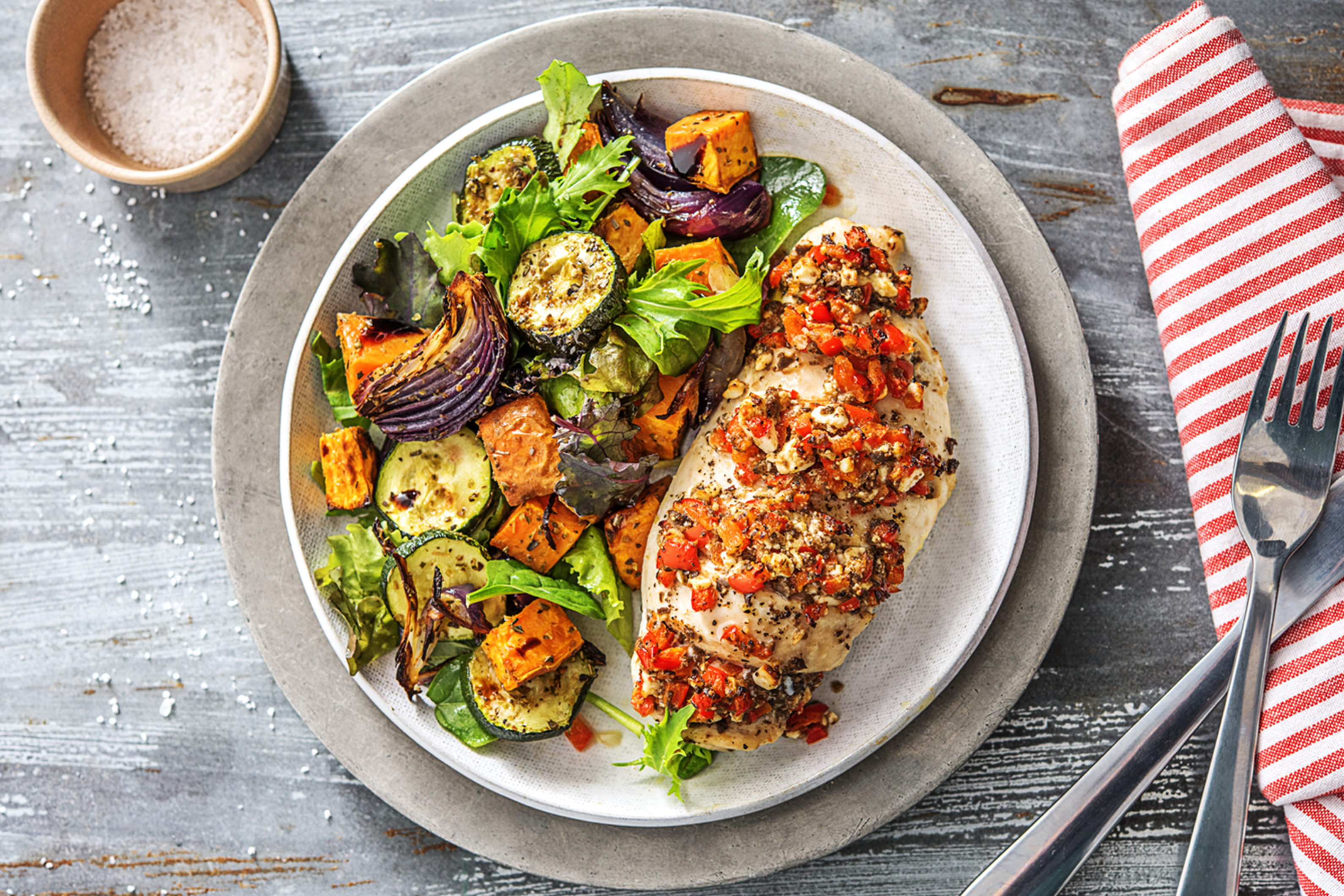 Fetta, Capsicum & Olive Tapenade Hasselback Chicken