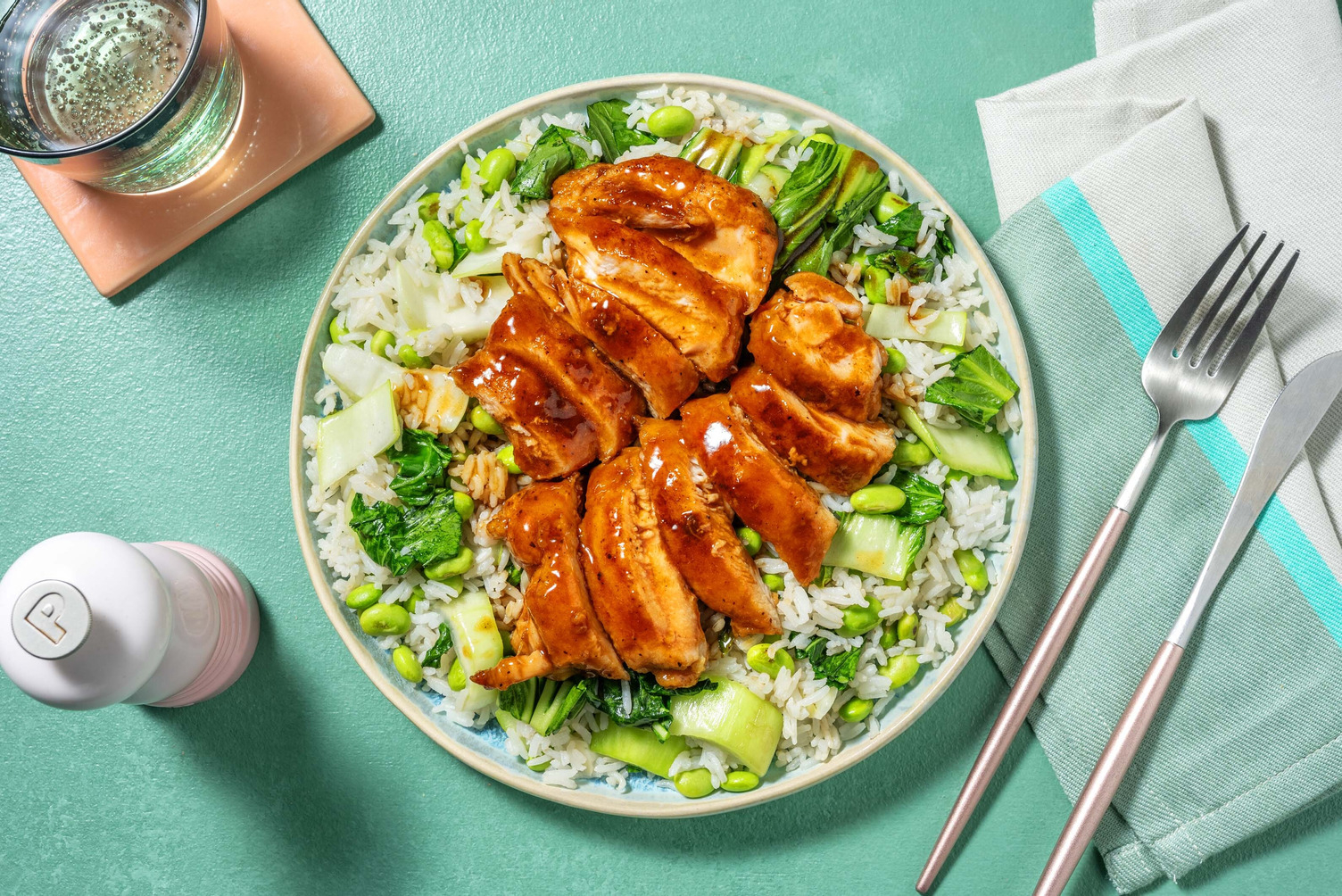 Hauts de cuisse de poulet poêlés au soya sucré