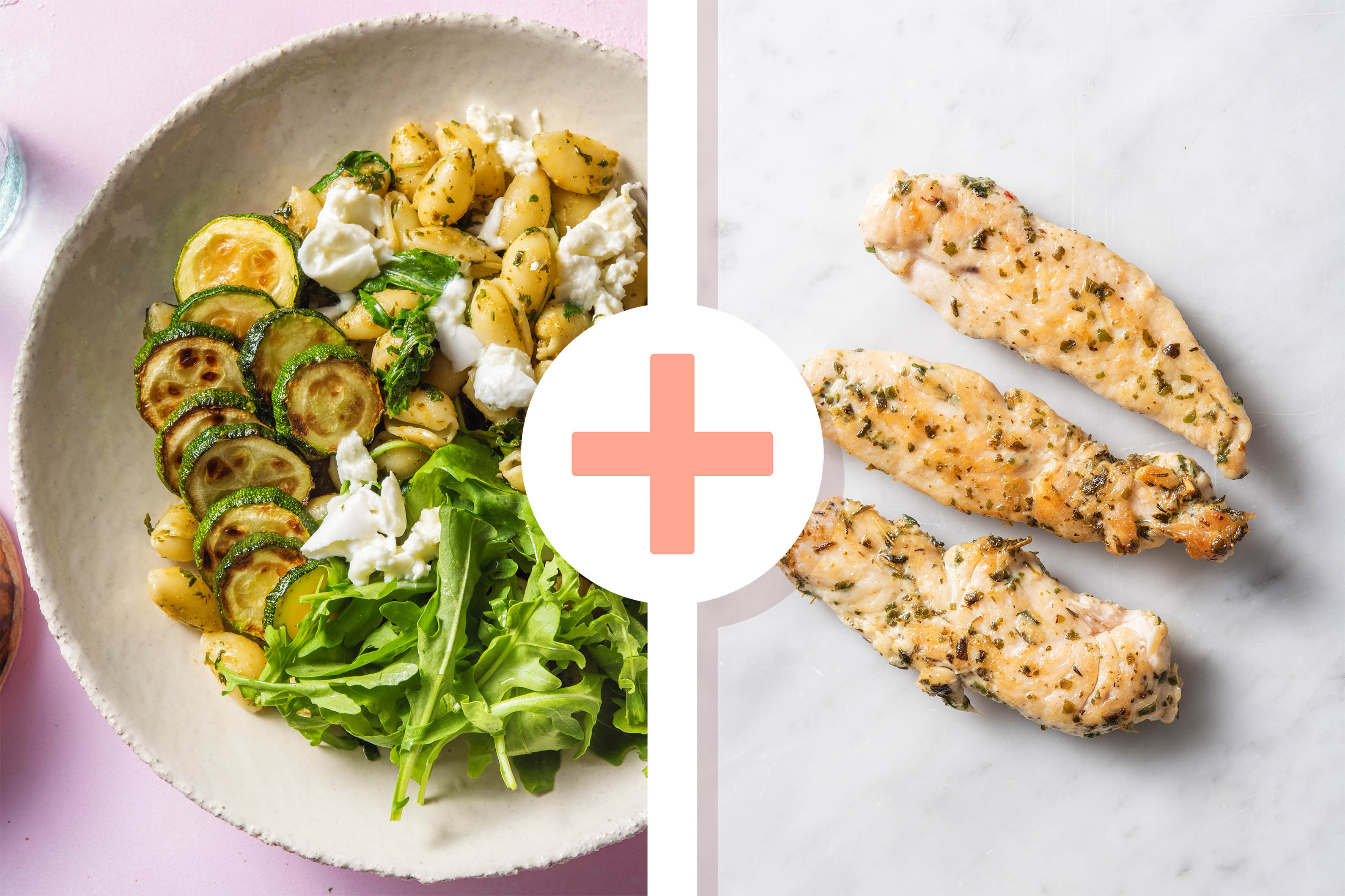 Pasta pesto met courgette en buffelmozzarella