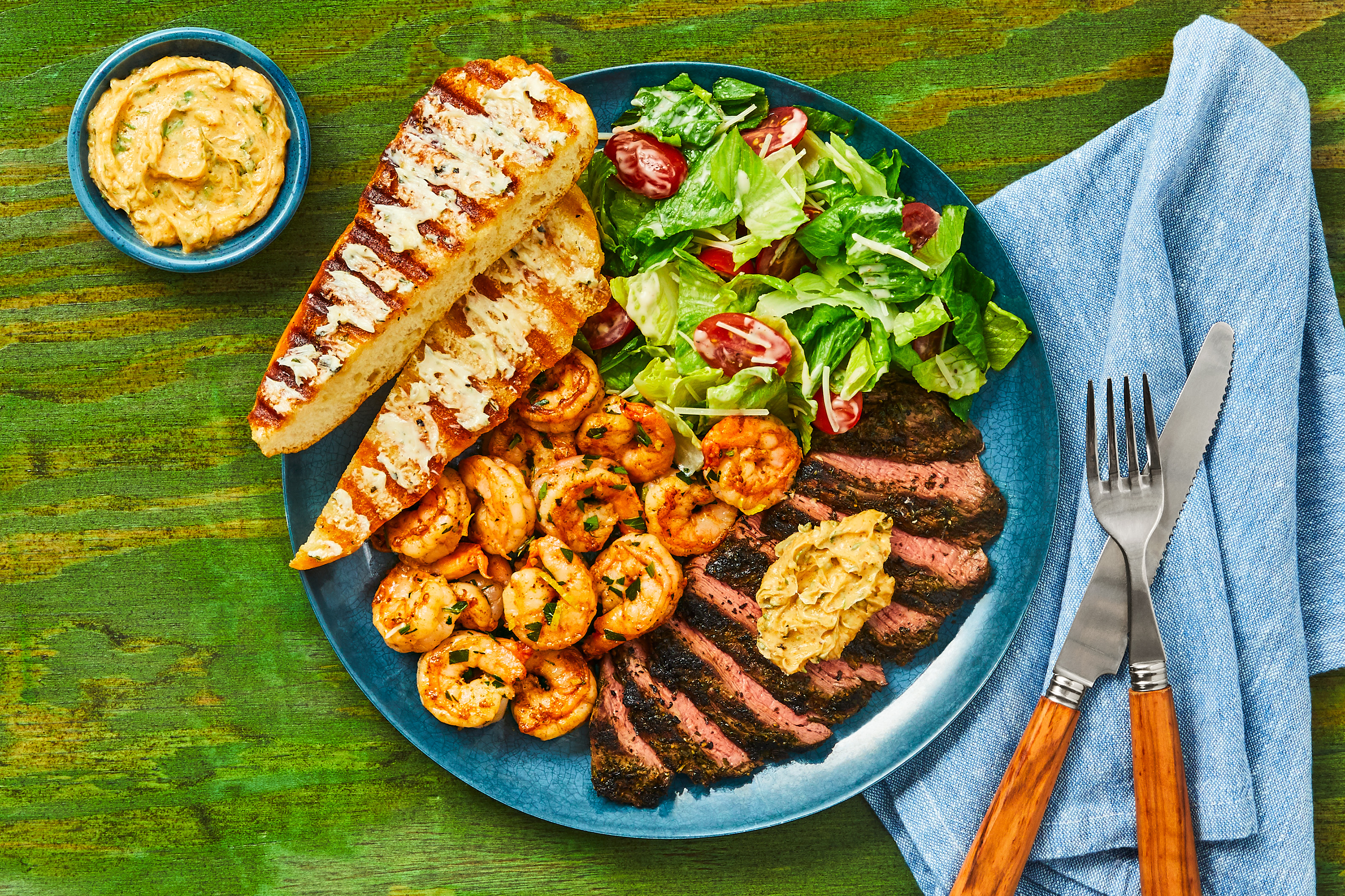 Herb-Grilled Sirloin Steak & Old Bay Shrimp