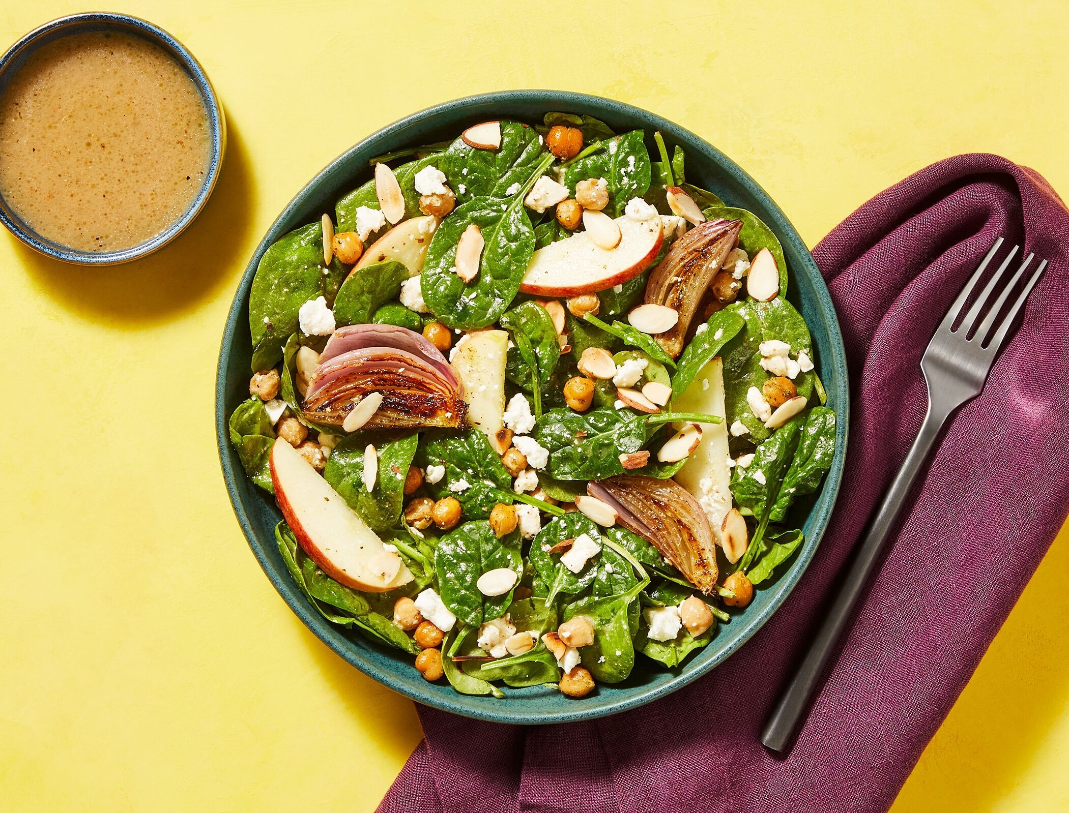 Herbed Chicken & Chickpea Spinach Salad