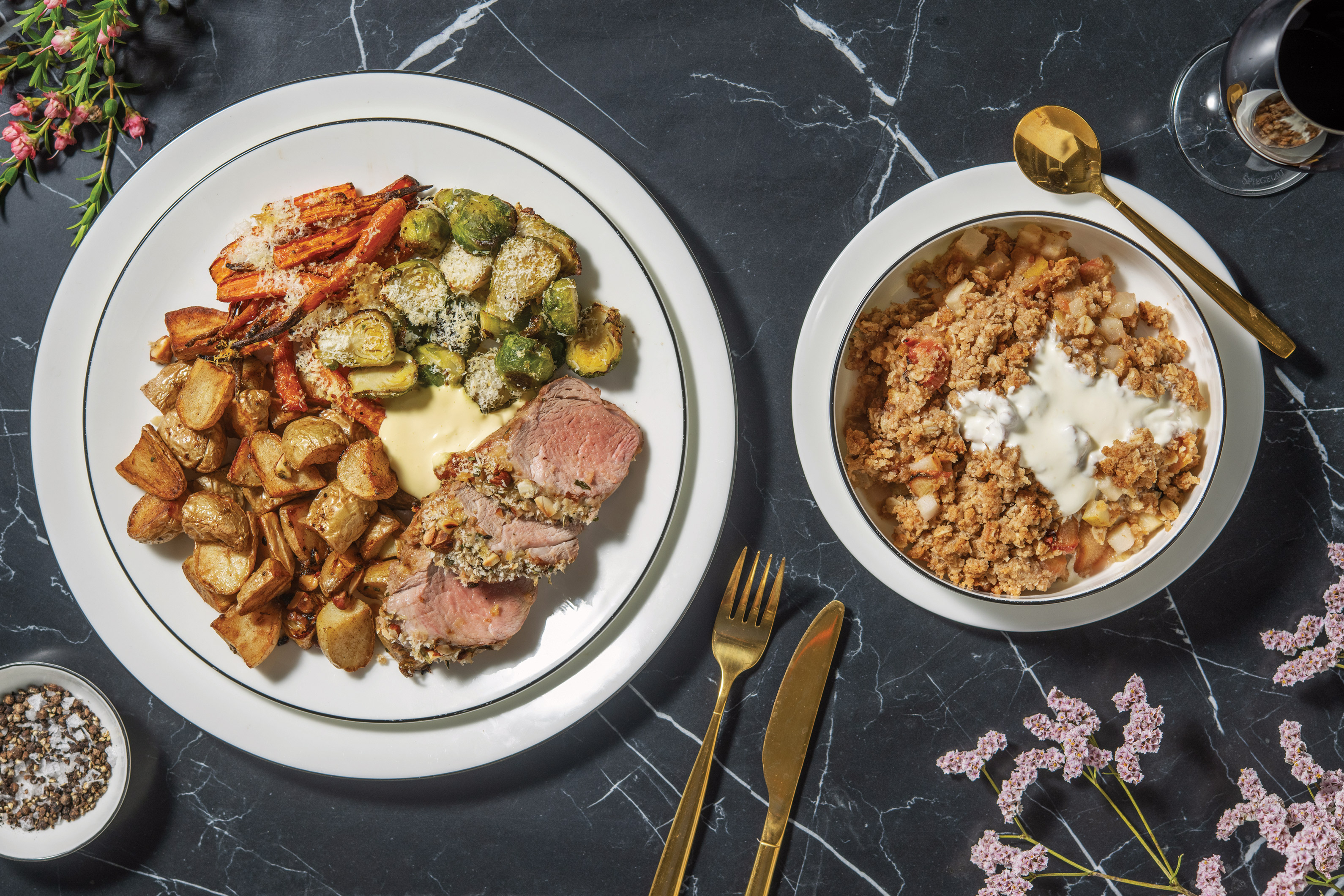 Herby Almond-Crusted Pork & Brown Butter Potatoes for Dinner