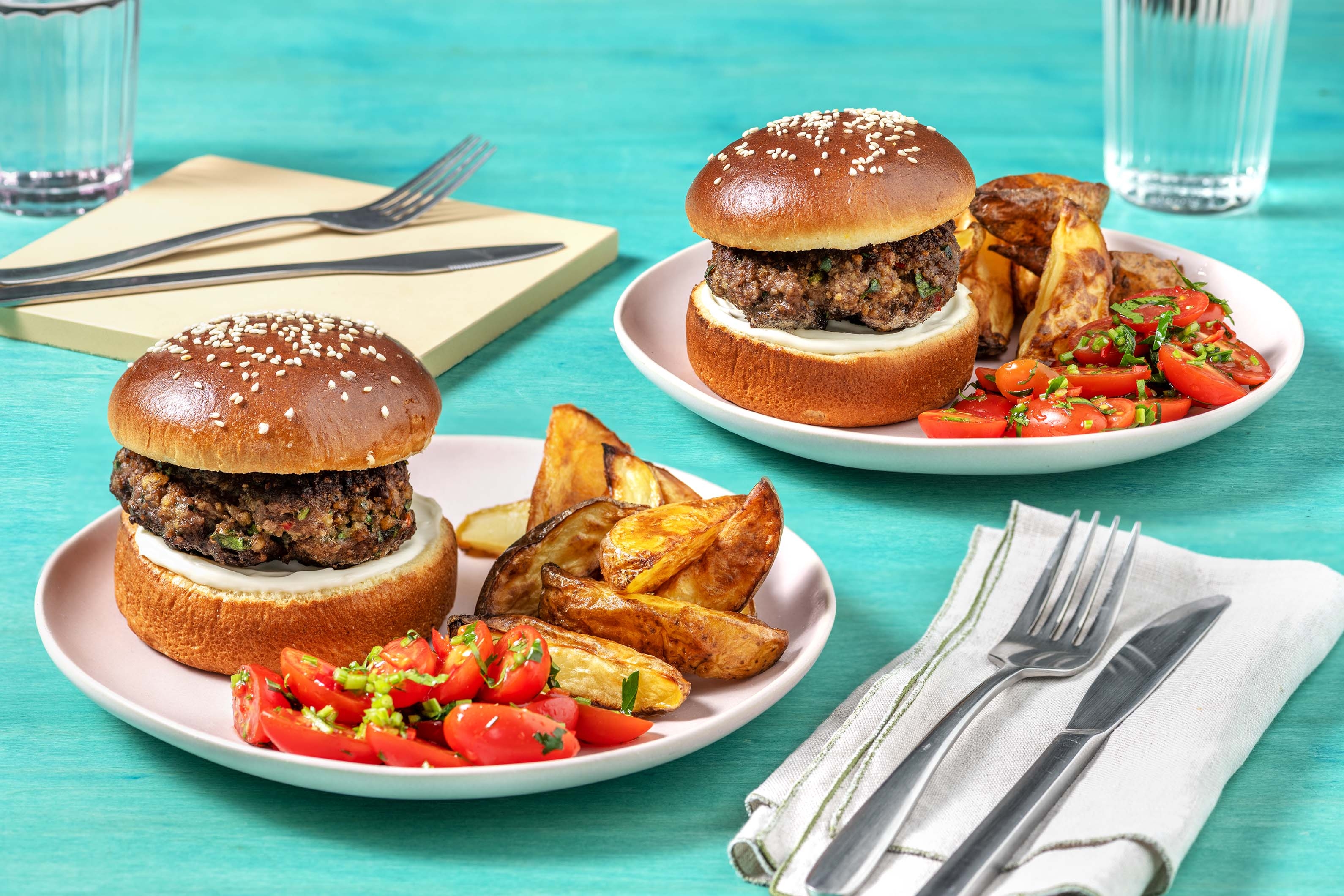 Herby Burgers and Wedges