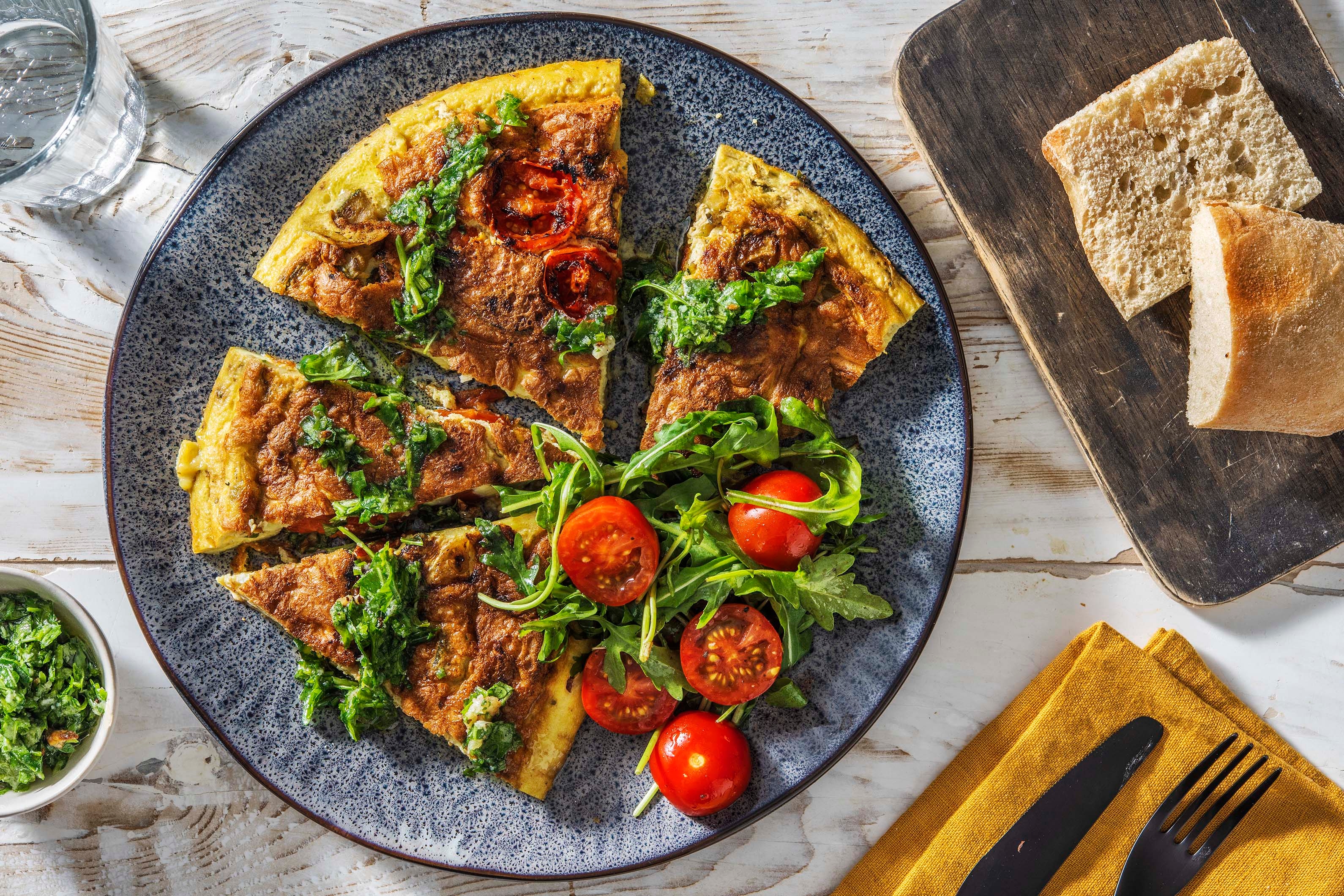 Herby Italian Frittata with Rocket Pesto,