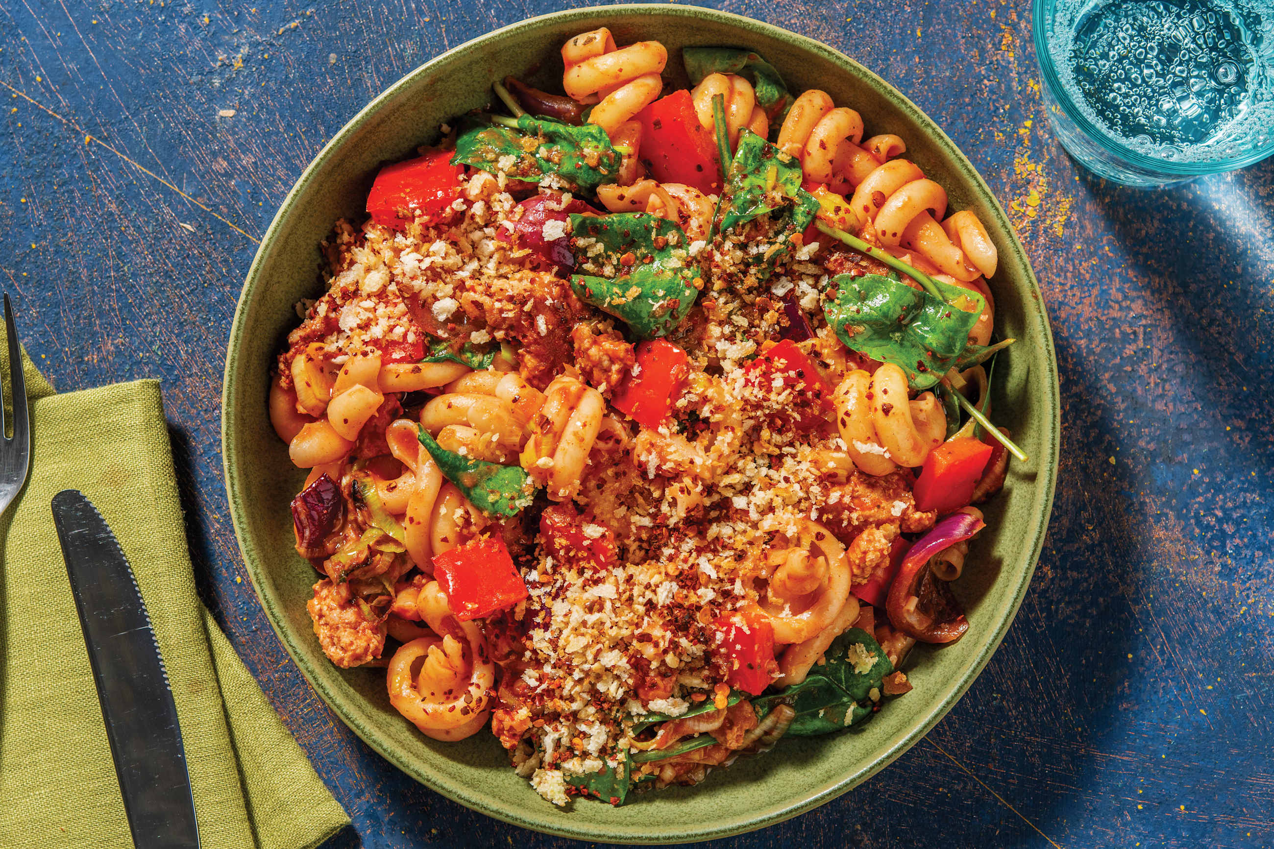 Herby Pork & Roast Veggie Trottole