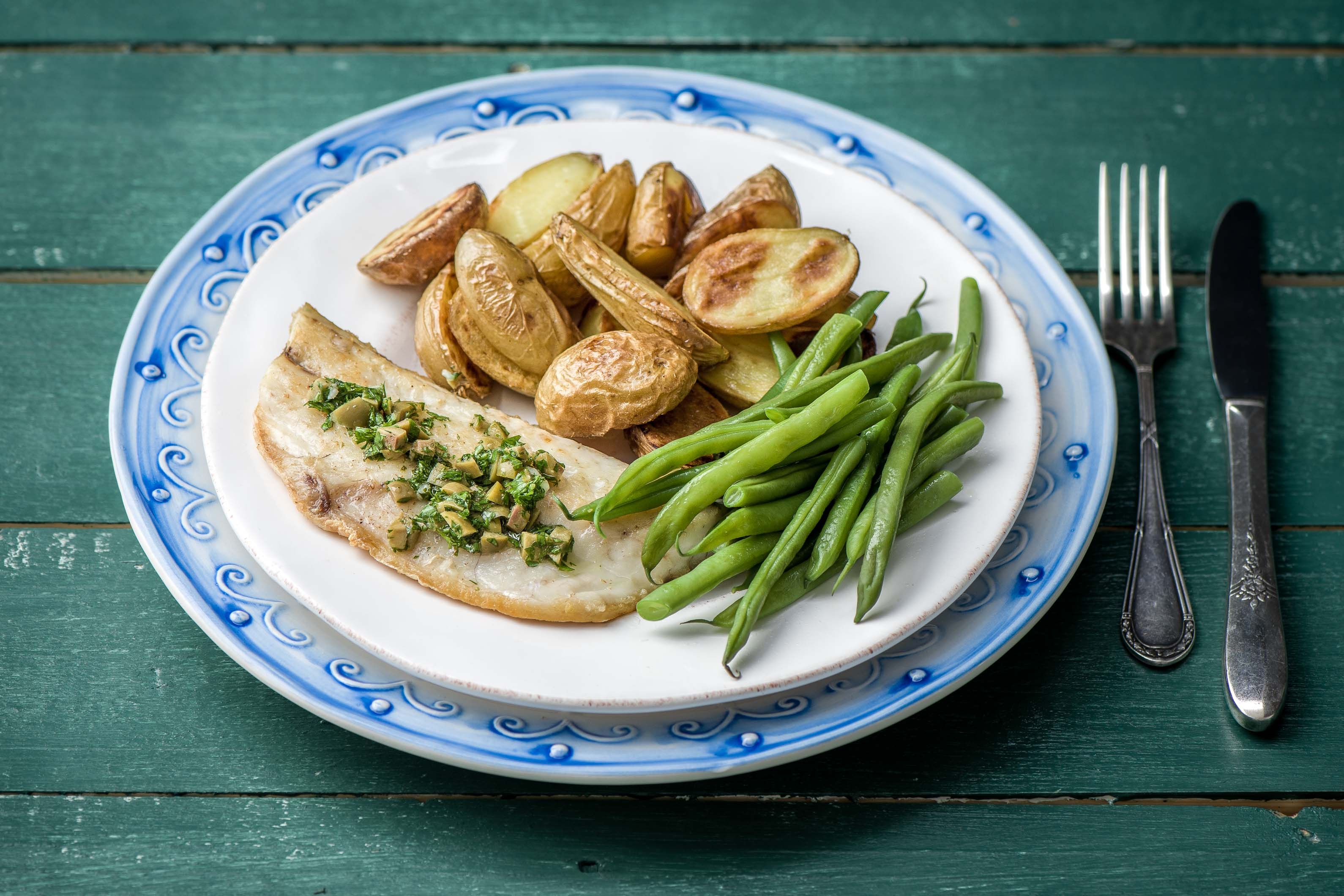 Herby Sea Bass with Salsa Verde