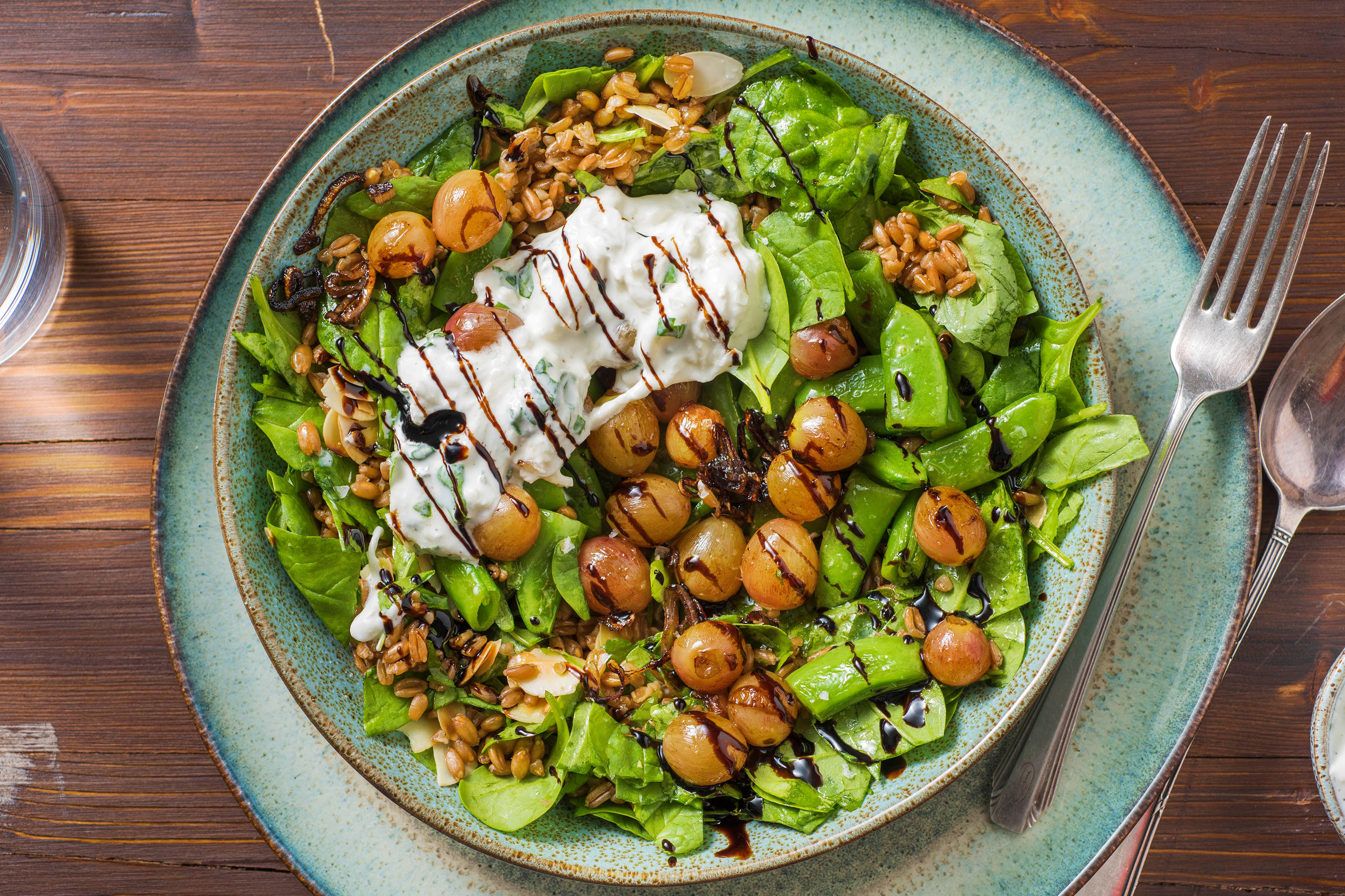 Herby Stracciatella Farro Bowl