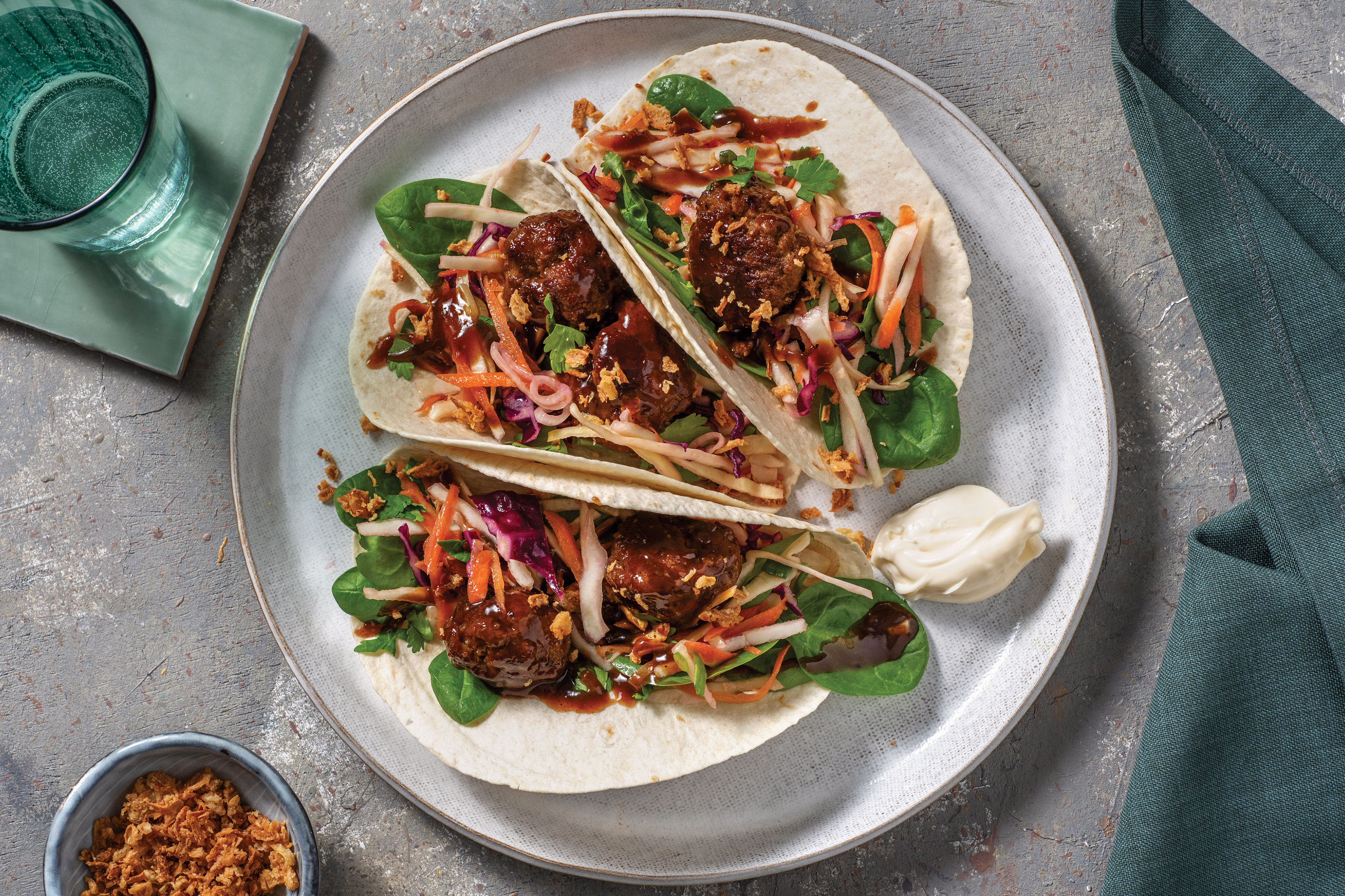 Hoisin Beef Meatball Tacos