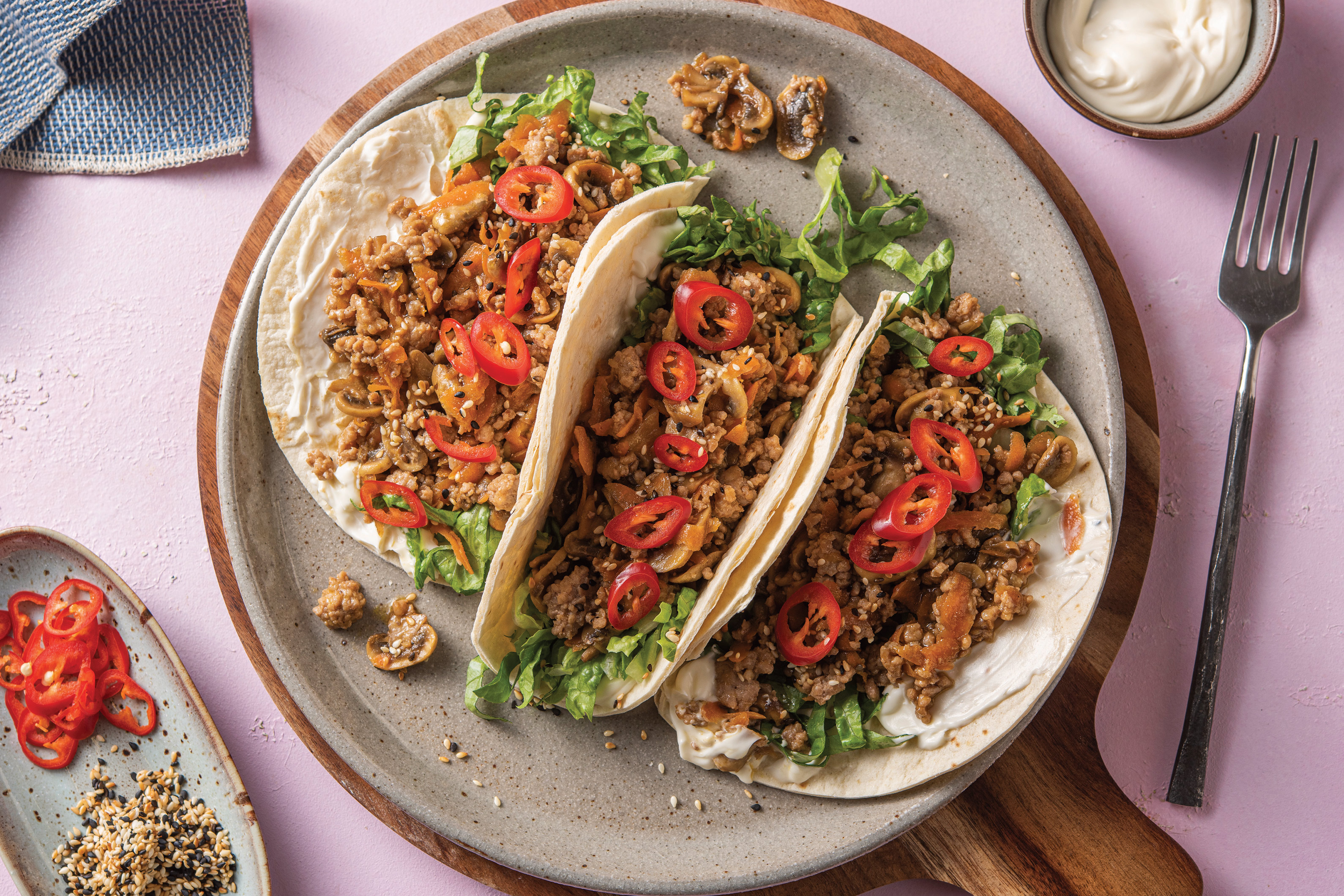Hoisin Pork & Mushroom Tacos