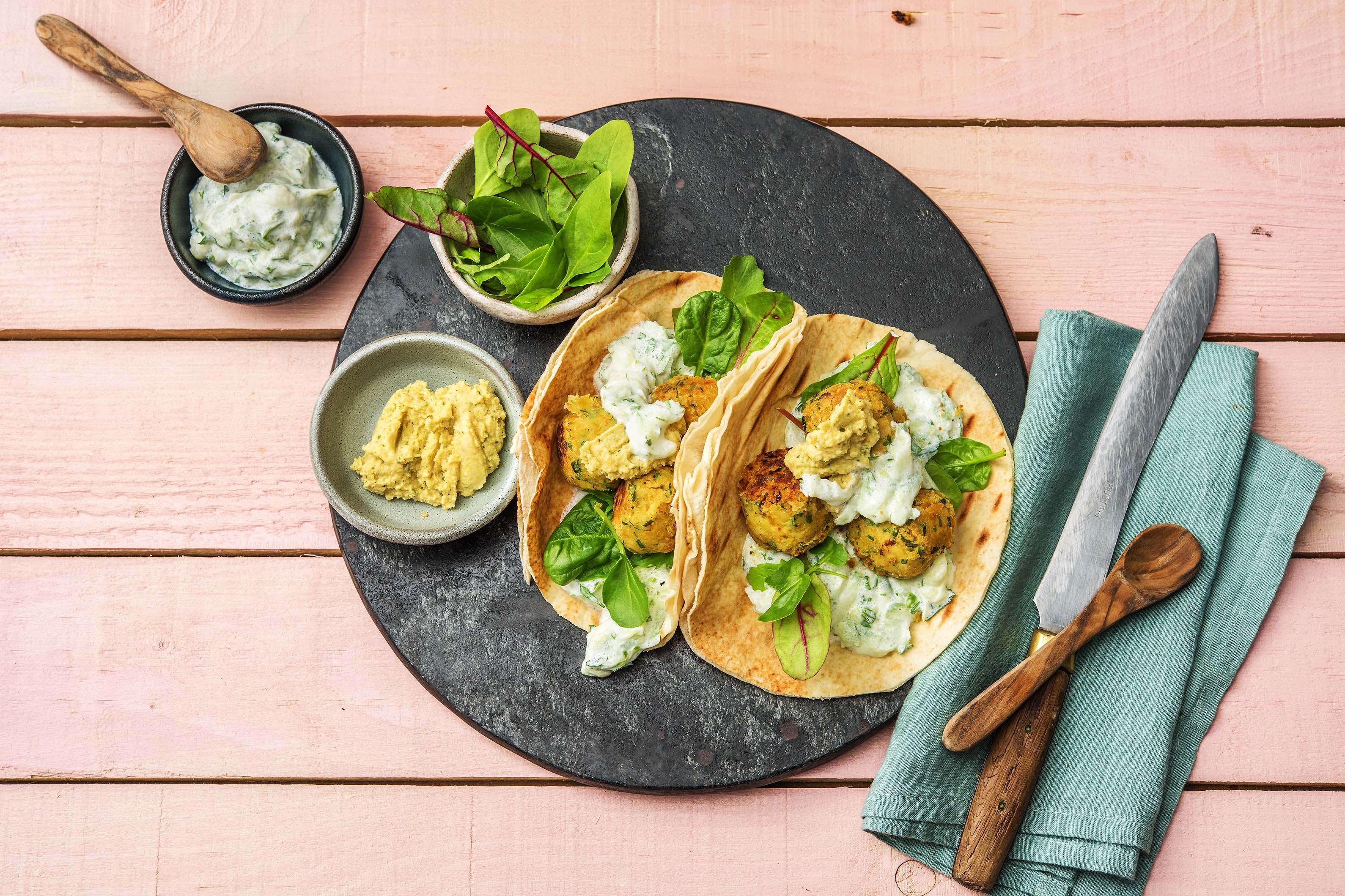 Homemade Falafel Pitas