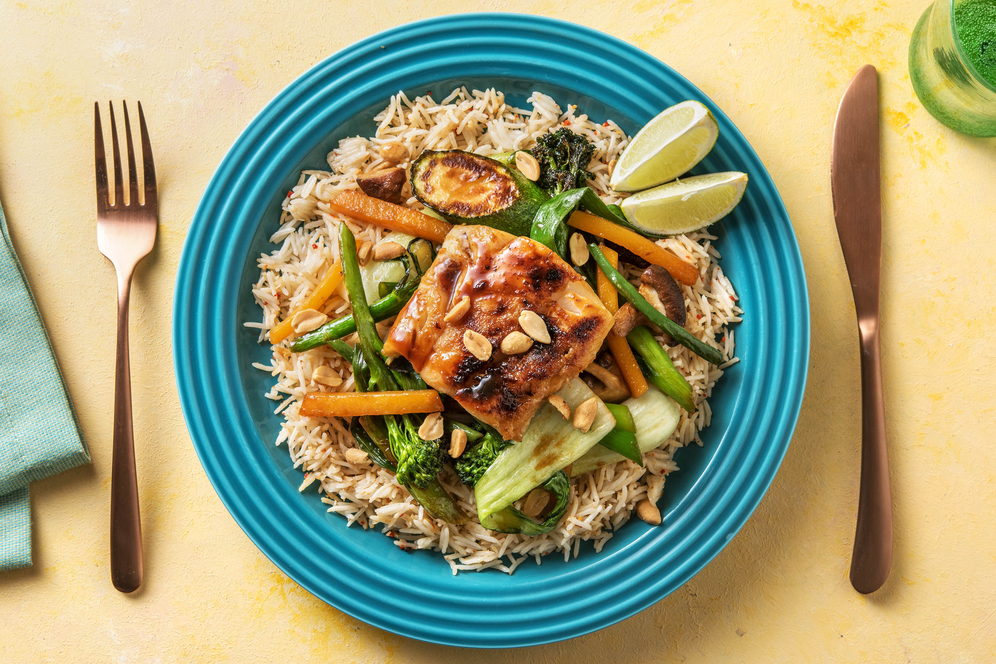 Honey and Miso Cod on Stir Fry Veg