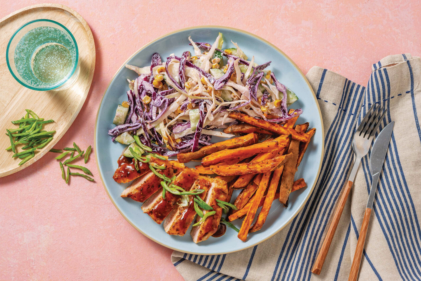 Honey-Chipotle Pork & Sweet Potato Fries