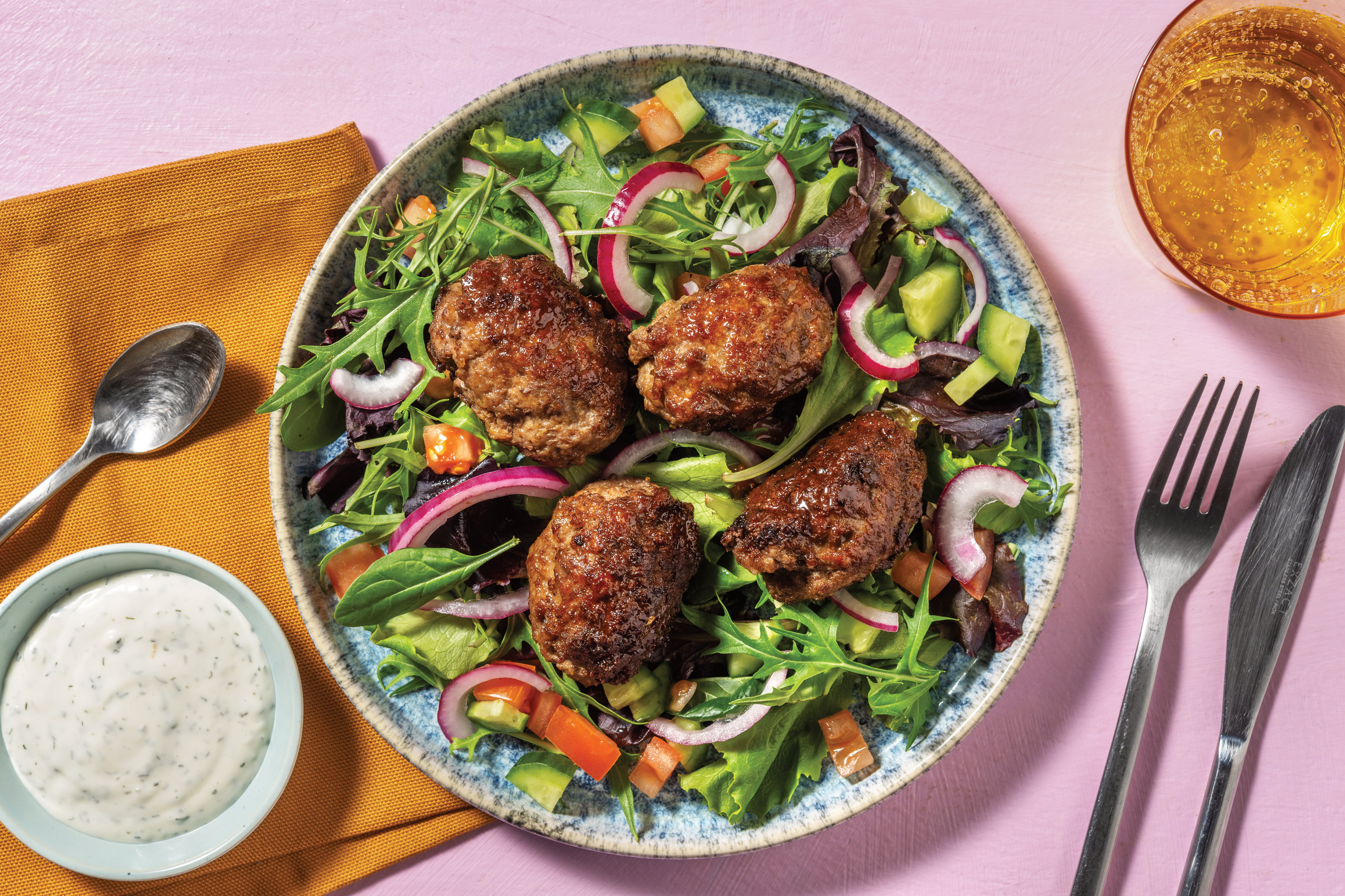 Honey-Glazed Beef & Pork Koftas