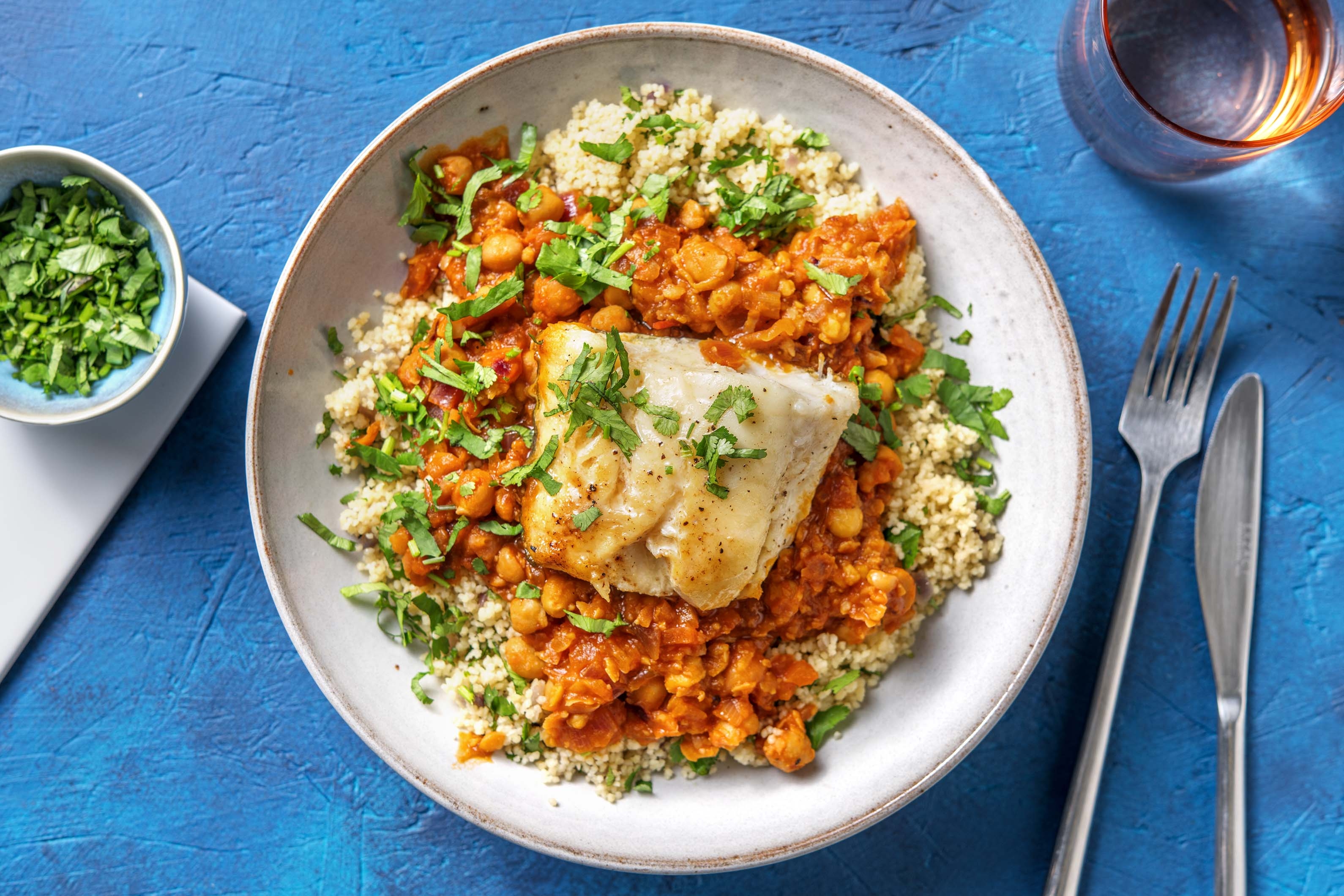 Honey Glazed Cod & Harissa Mixed Bean Stew