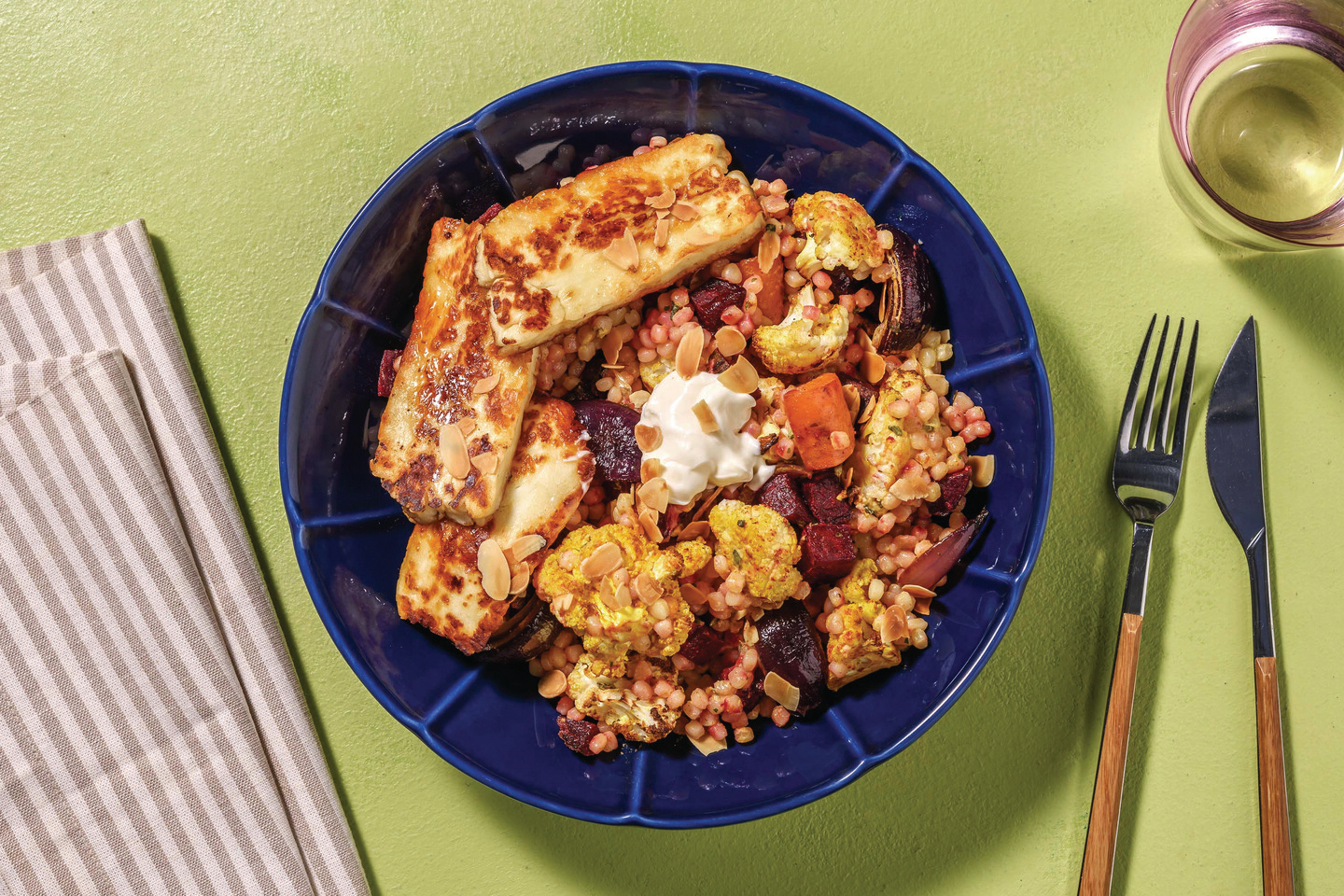 Honey-Glazed Haloumi & Pearl Couscous