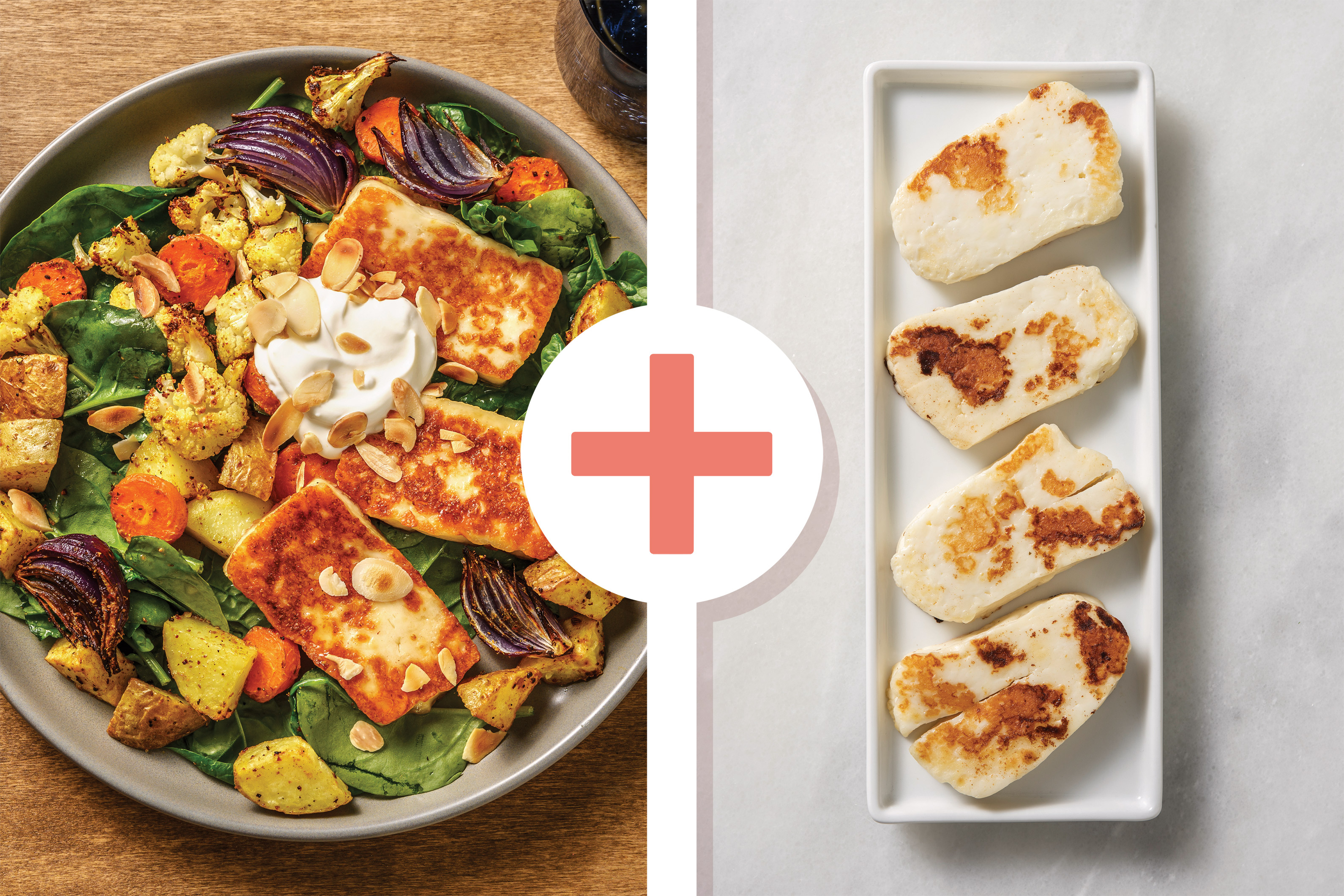 Double Honey-Glazed Haloumi & Roast Veggie Salad