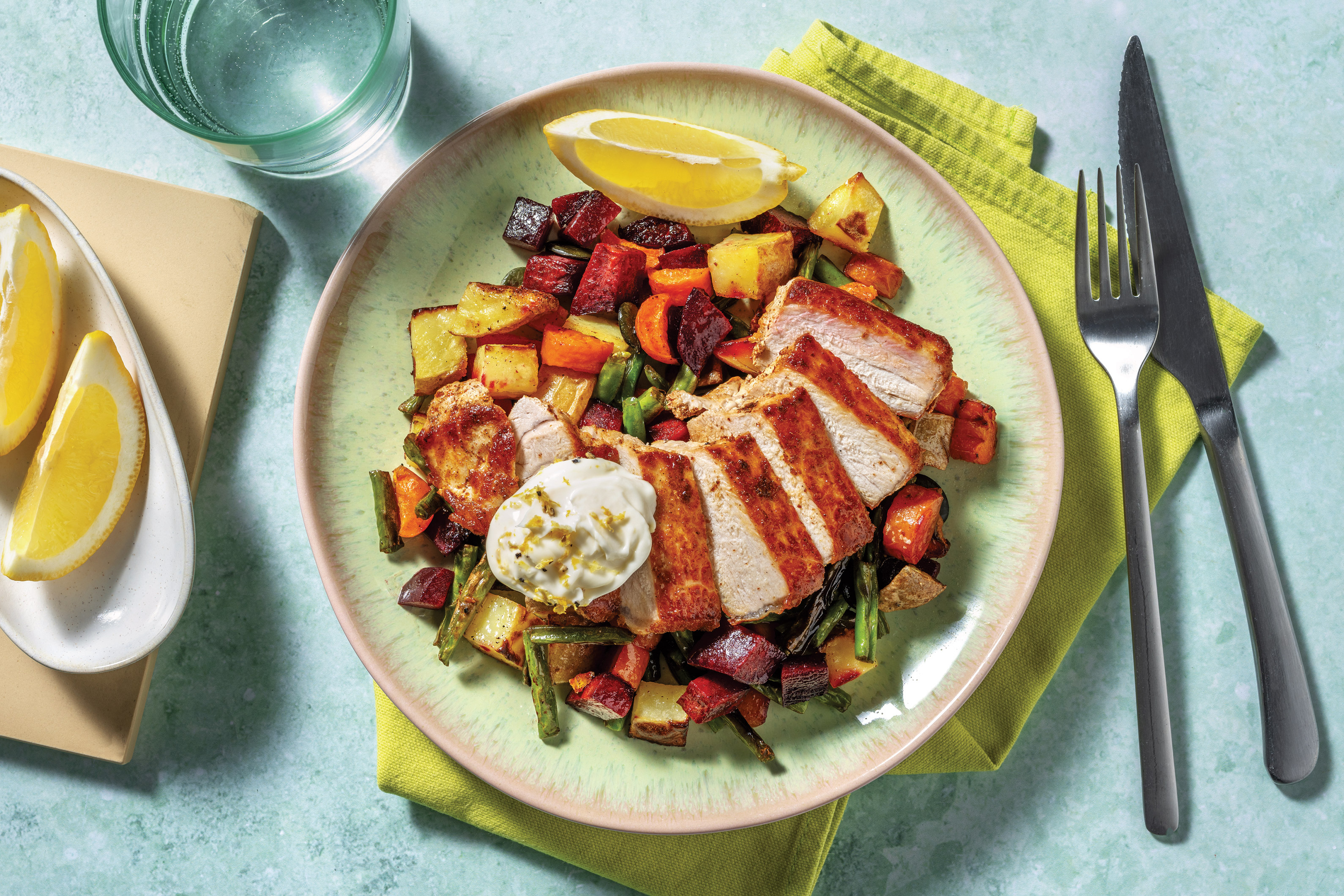 Honey-Glazed Pork & Roast Root Veggie Salad